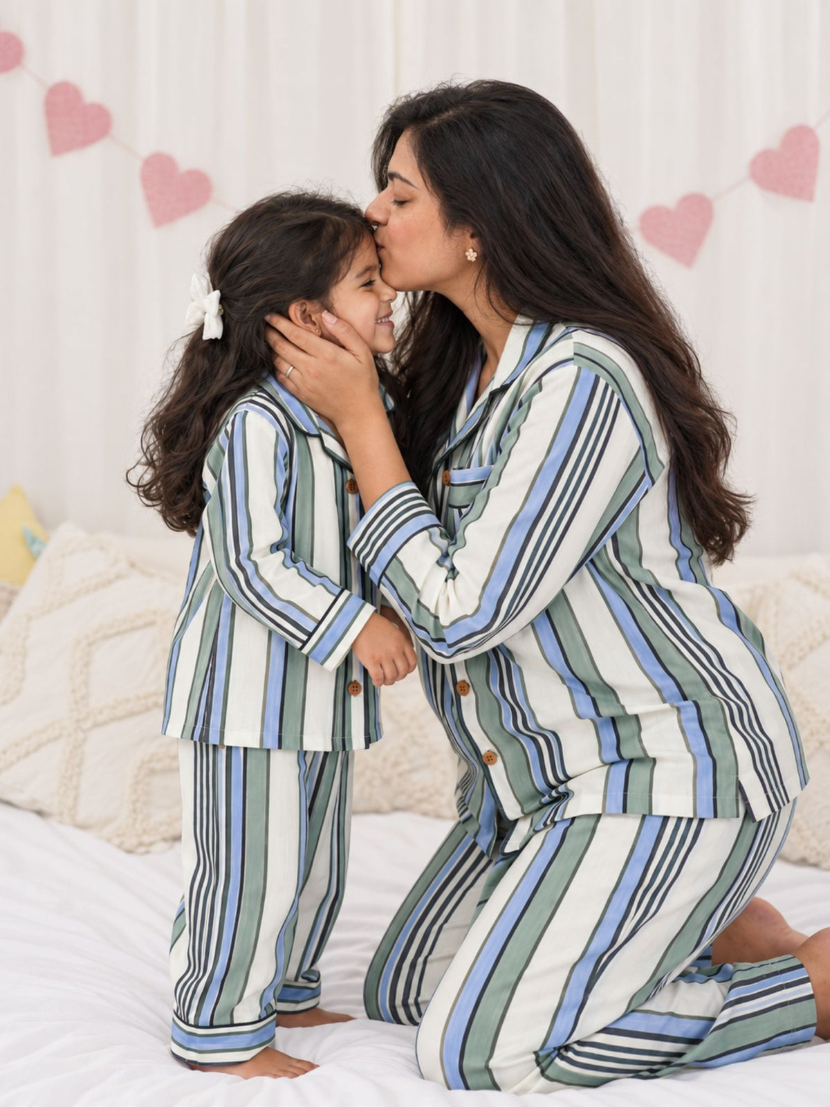 bamboo muslin women & baby matching combo nightsuit