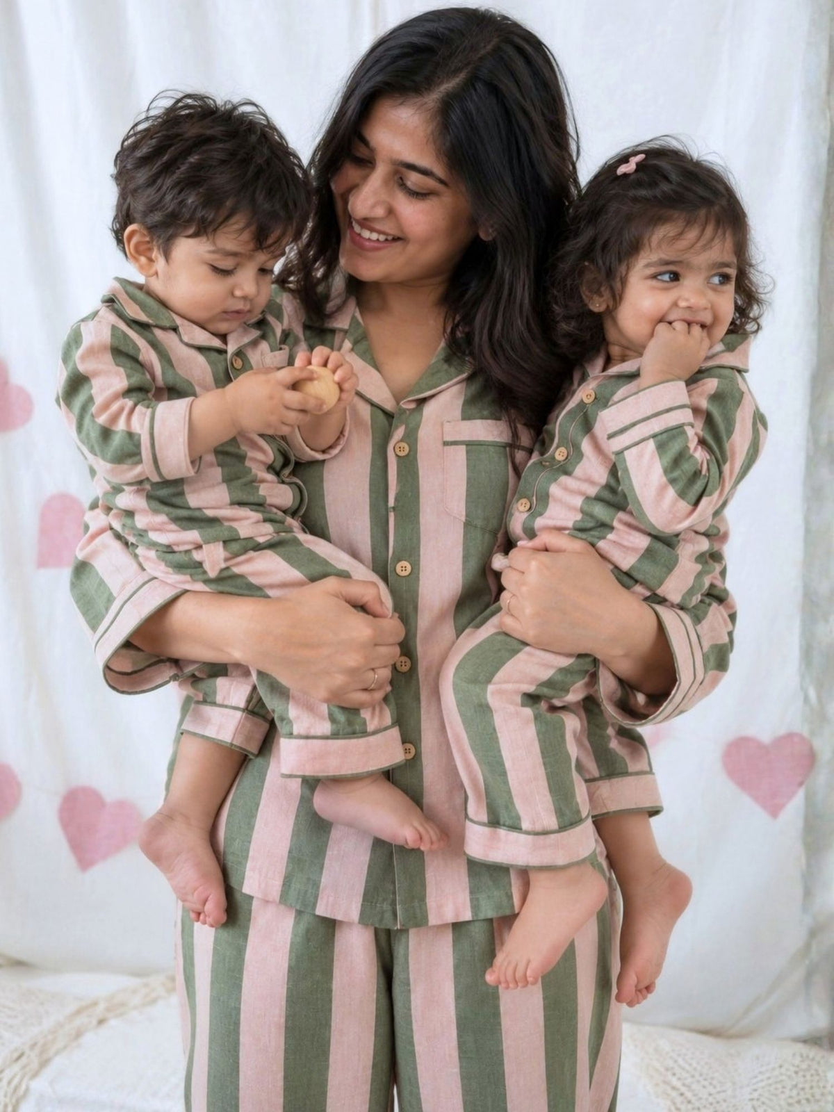 bamboo muslin women & baby matching combo nightsuit