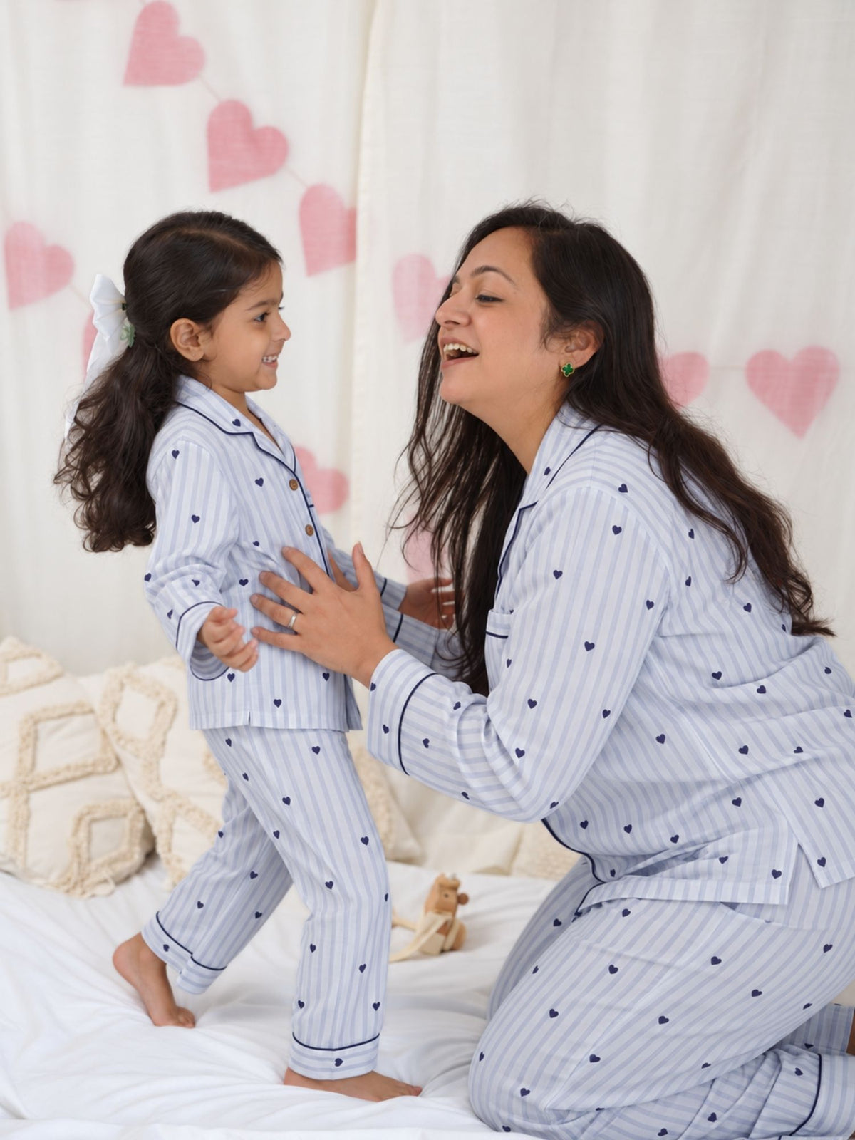 bamboo muslin women & baby matching combo nightsuit