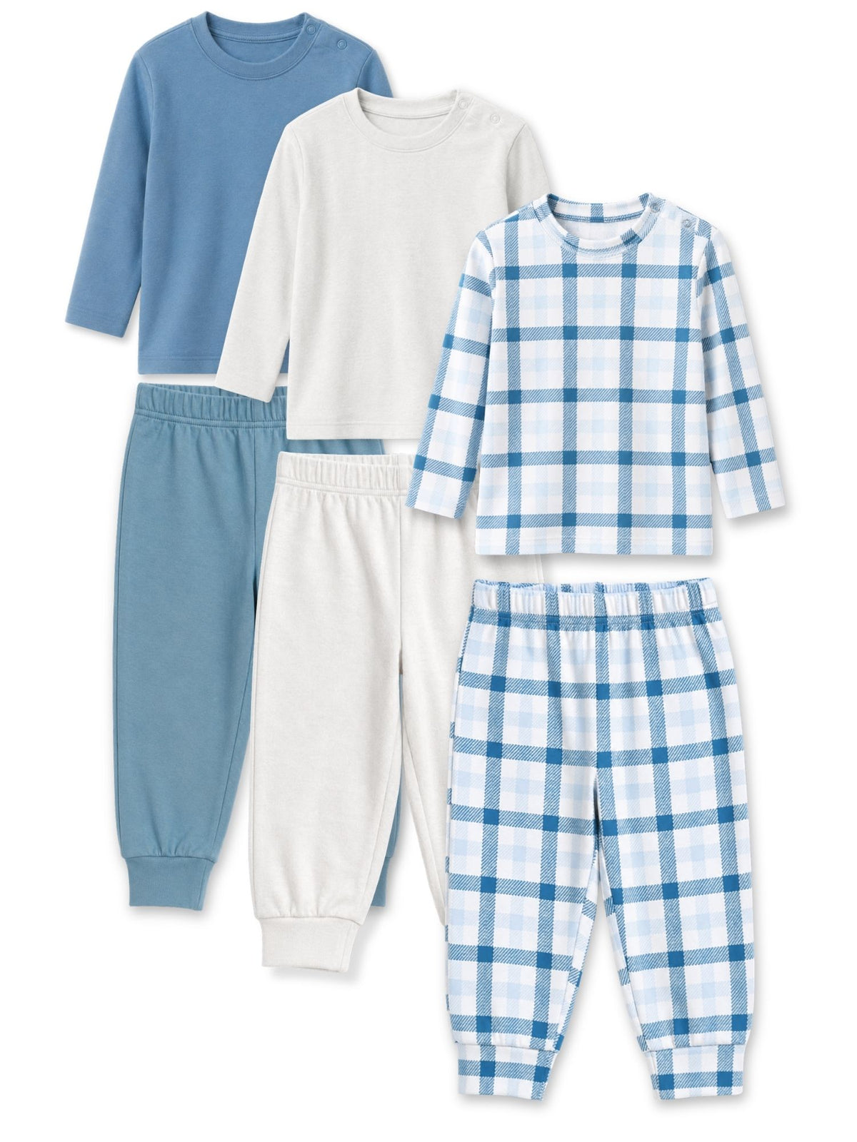 bamboo knit long sleeve top & bottom set | 3 pairs