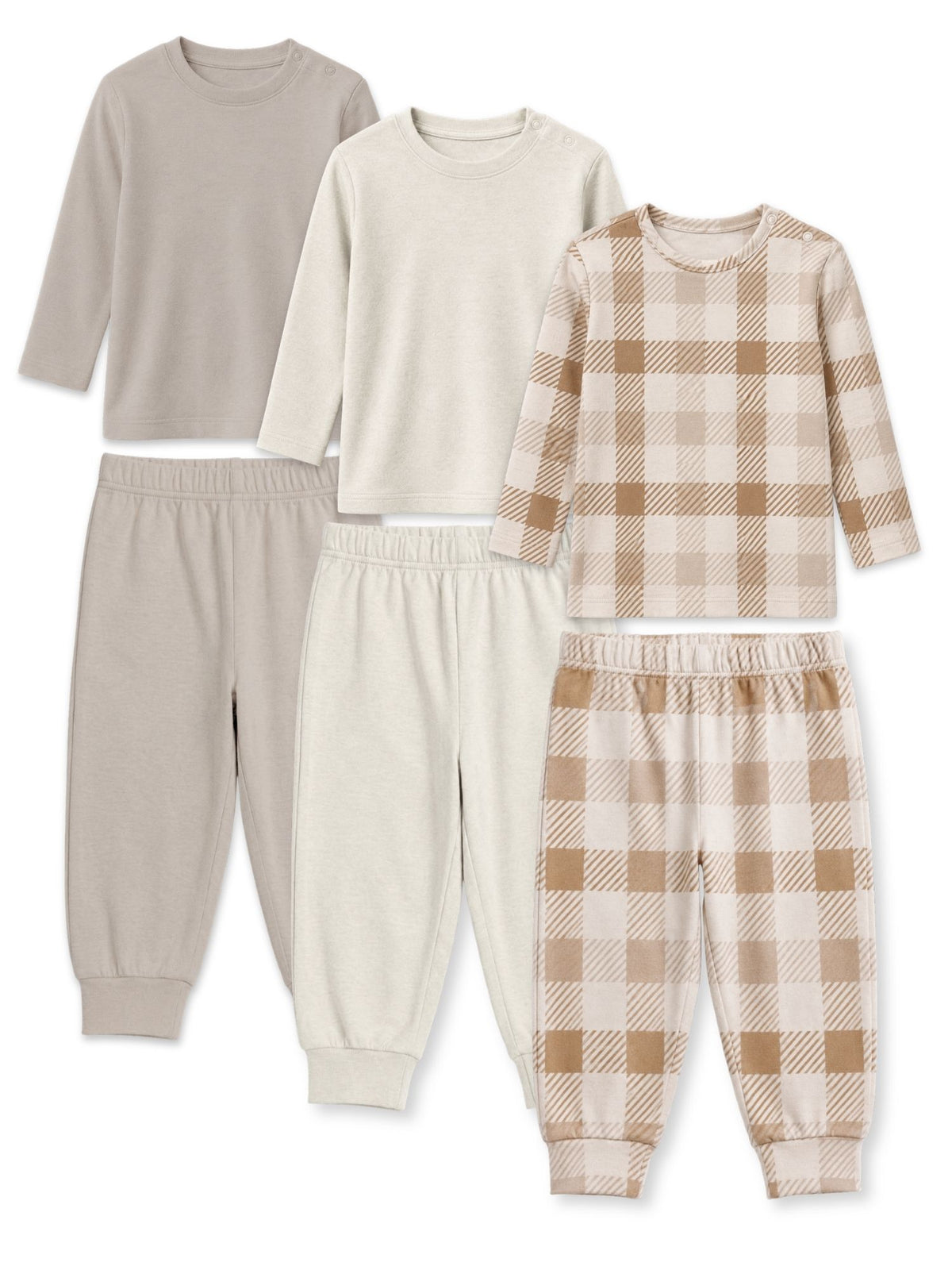 bamboo knit long sleeve top & bottom set | 3 pairs
