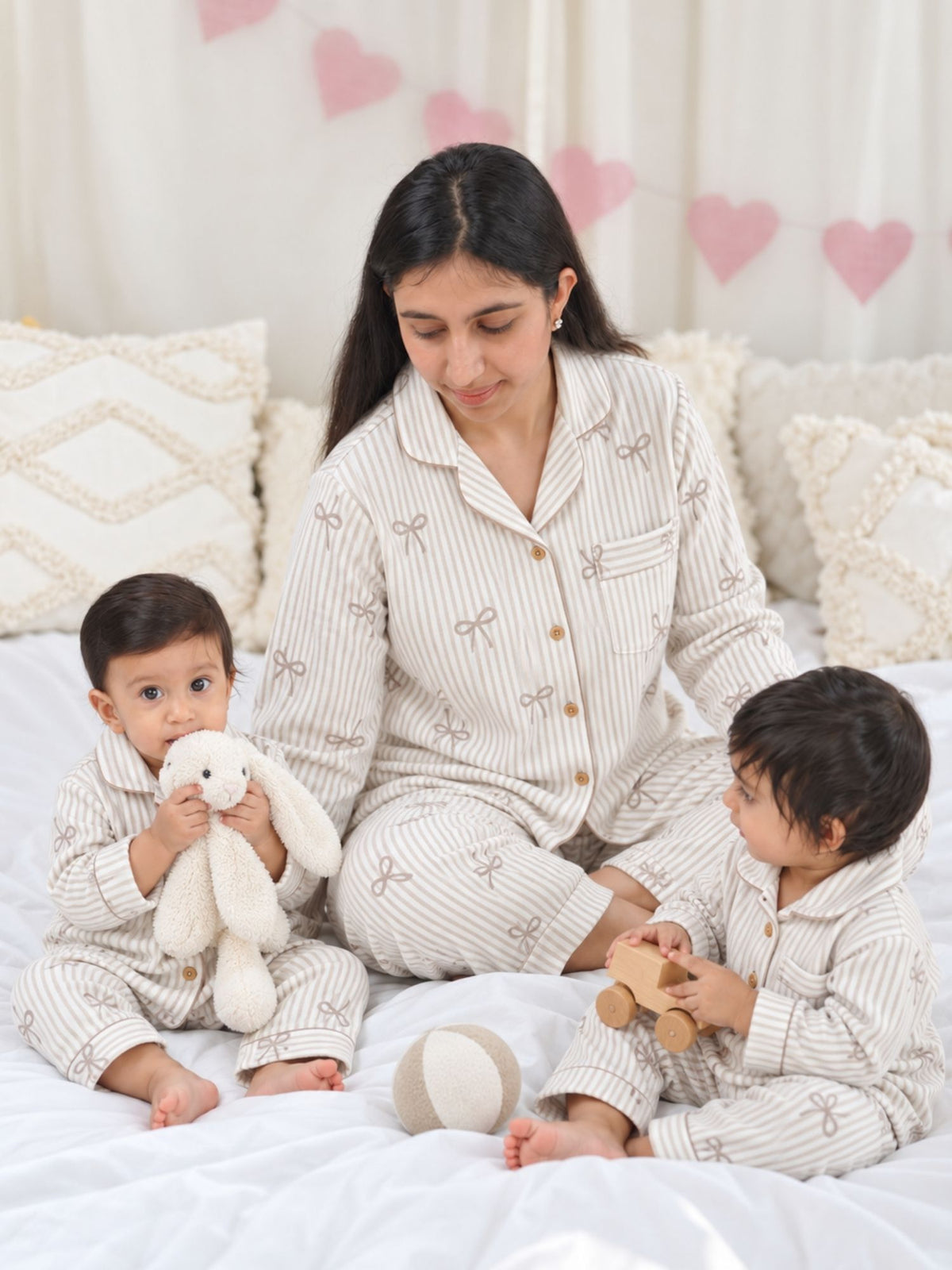 bamboo muslin women & baby matching combo nightsuit