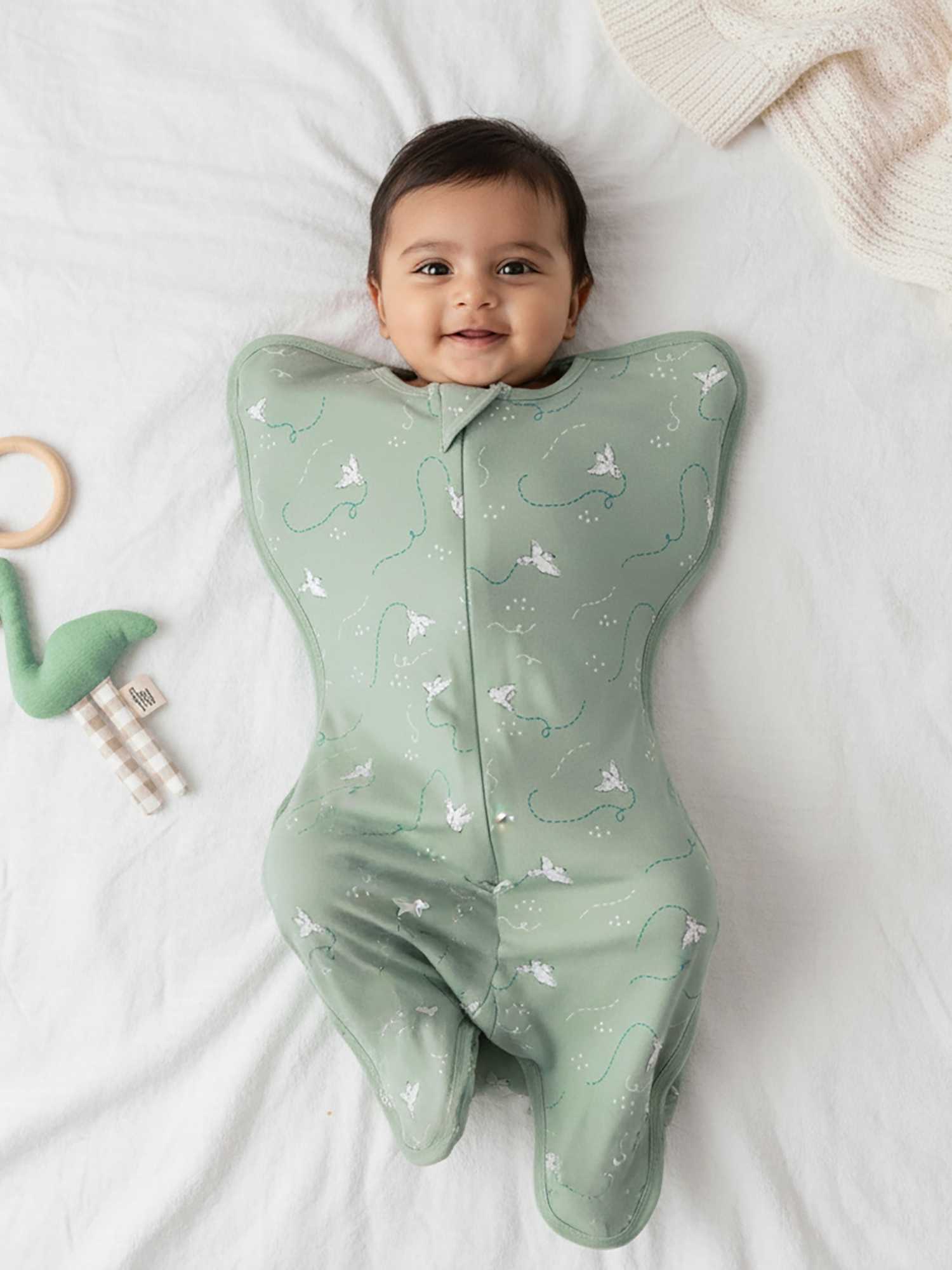 bamboo hands up swaddle pod for baby - prints