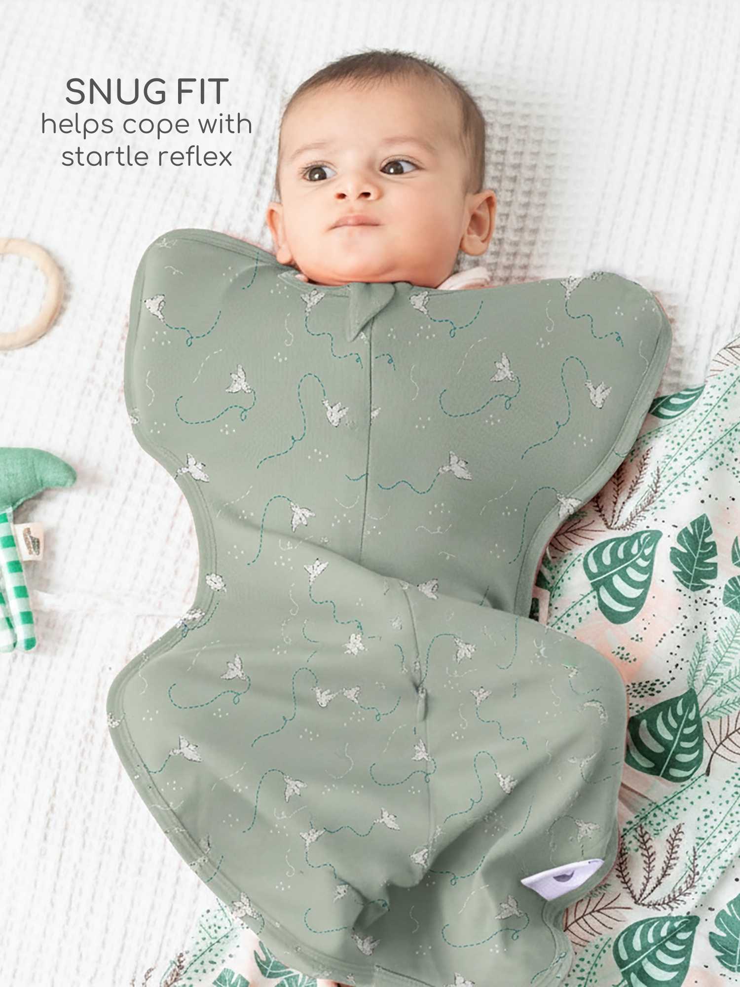 bamboo hands up swaddle pod for baby - prints