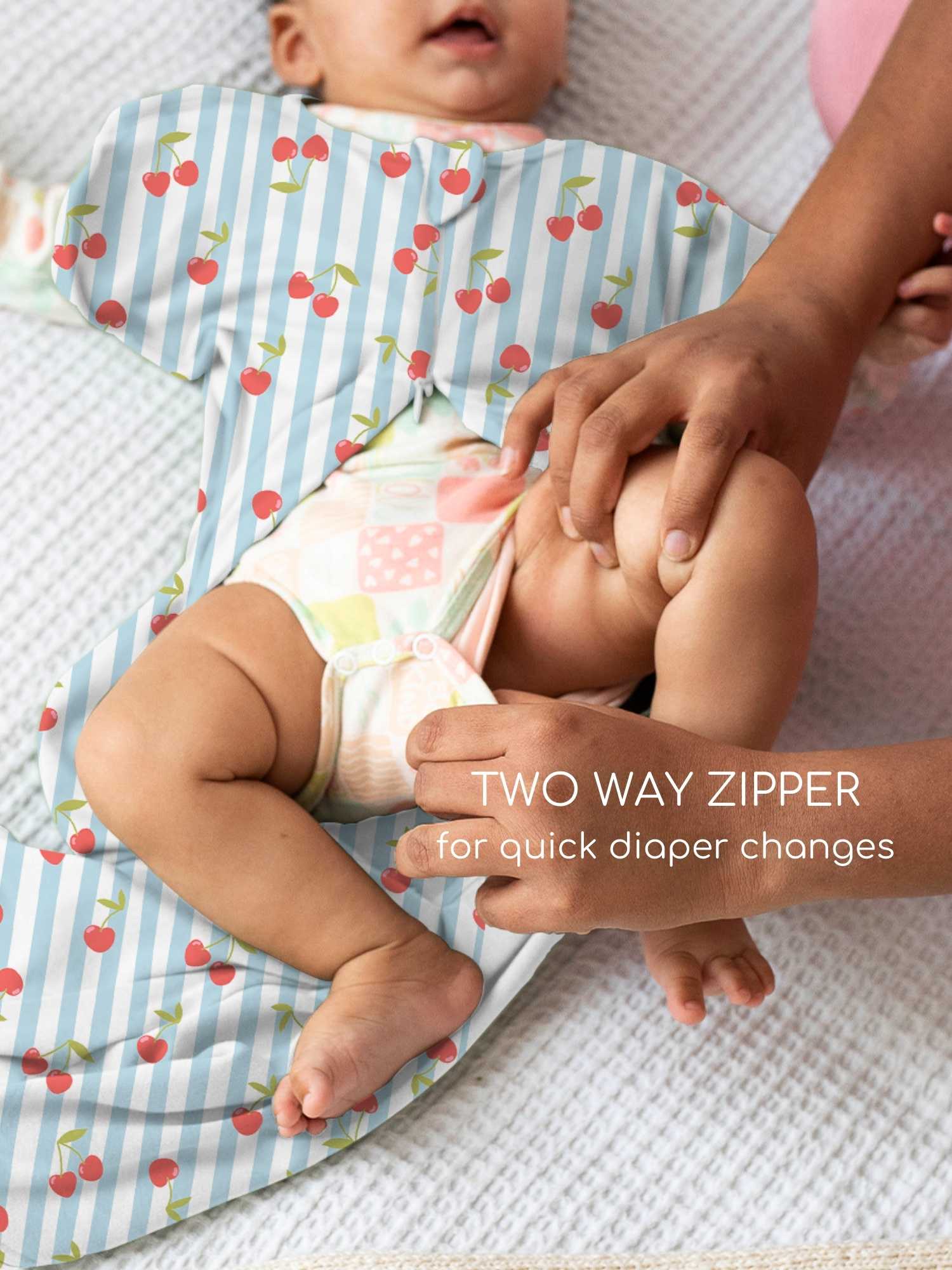 bamboo hands up swaddle pod for baby - prints