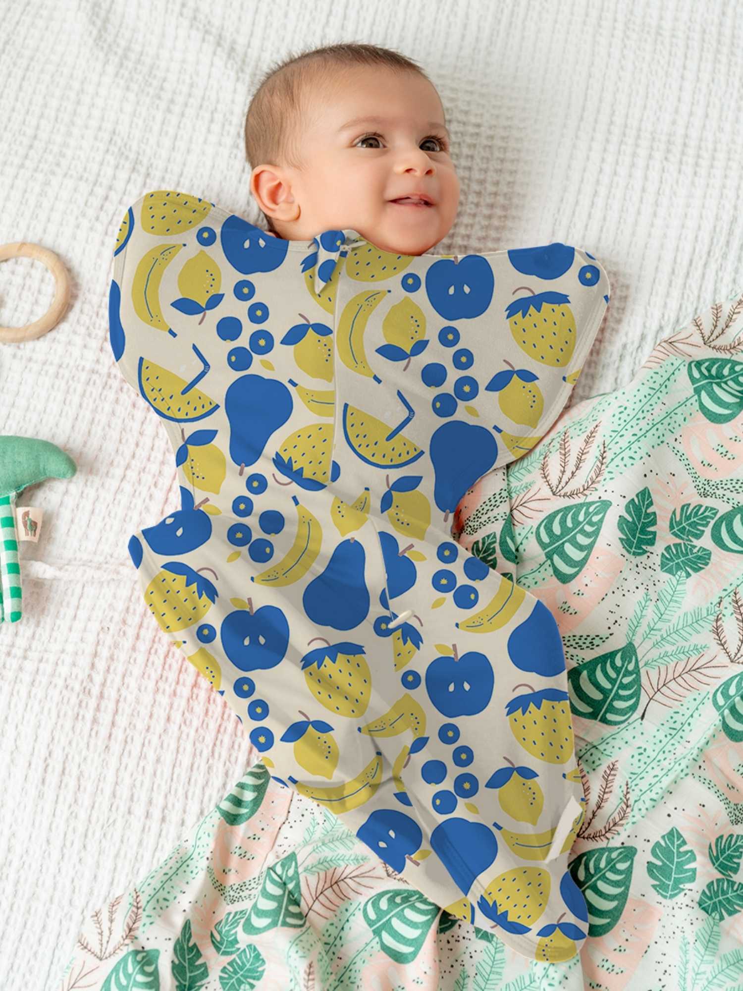 bamboo hands up swaddle pod for baby - prints