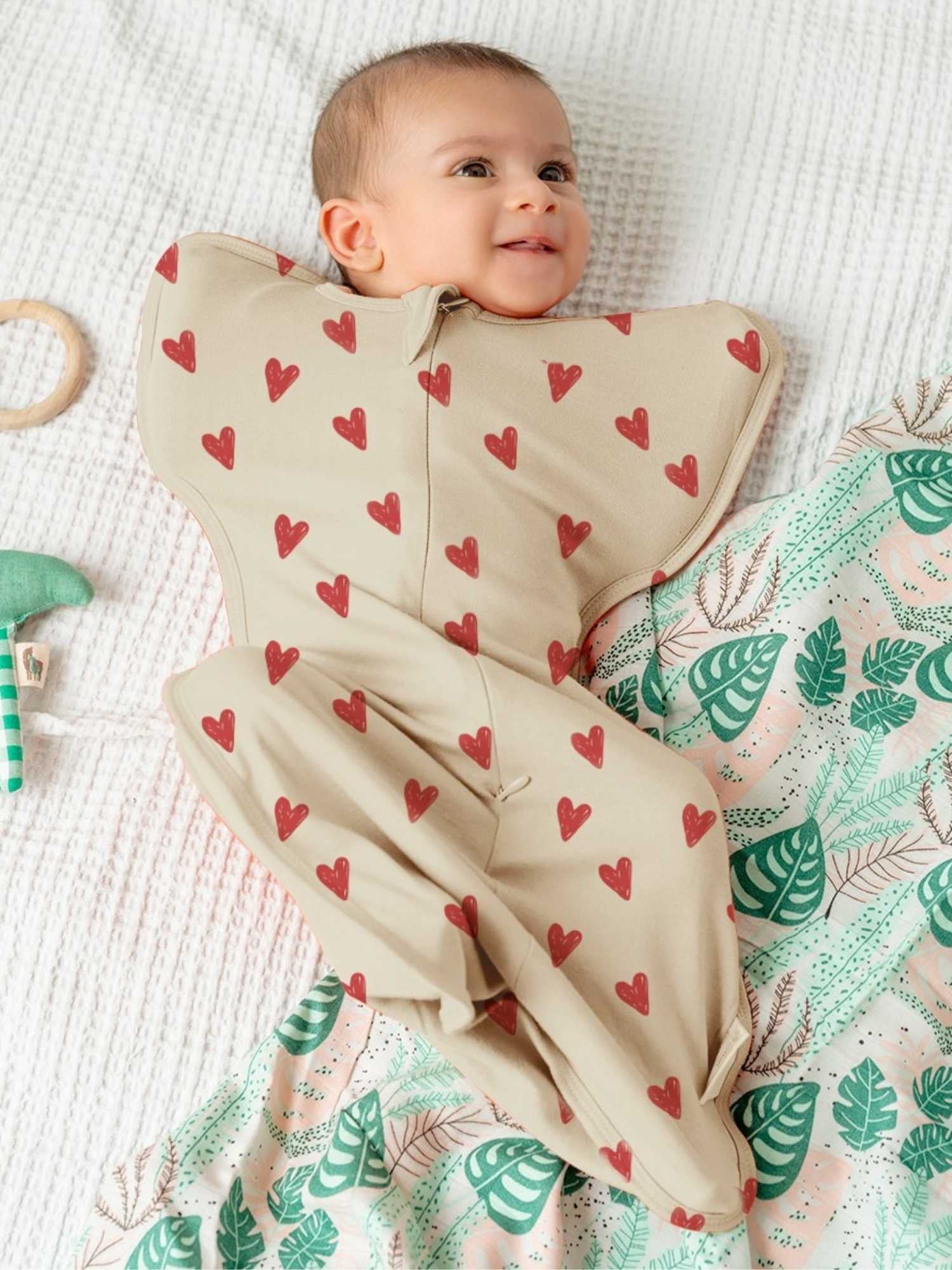 bamboo hands up swaddle pod for baby - prints