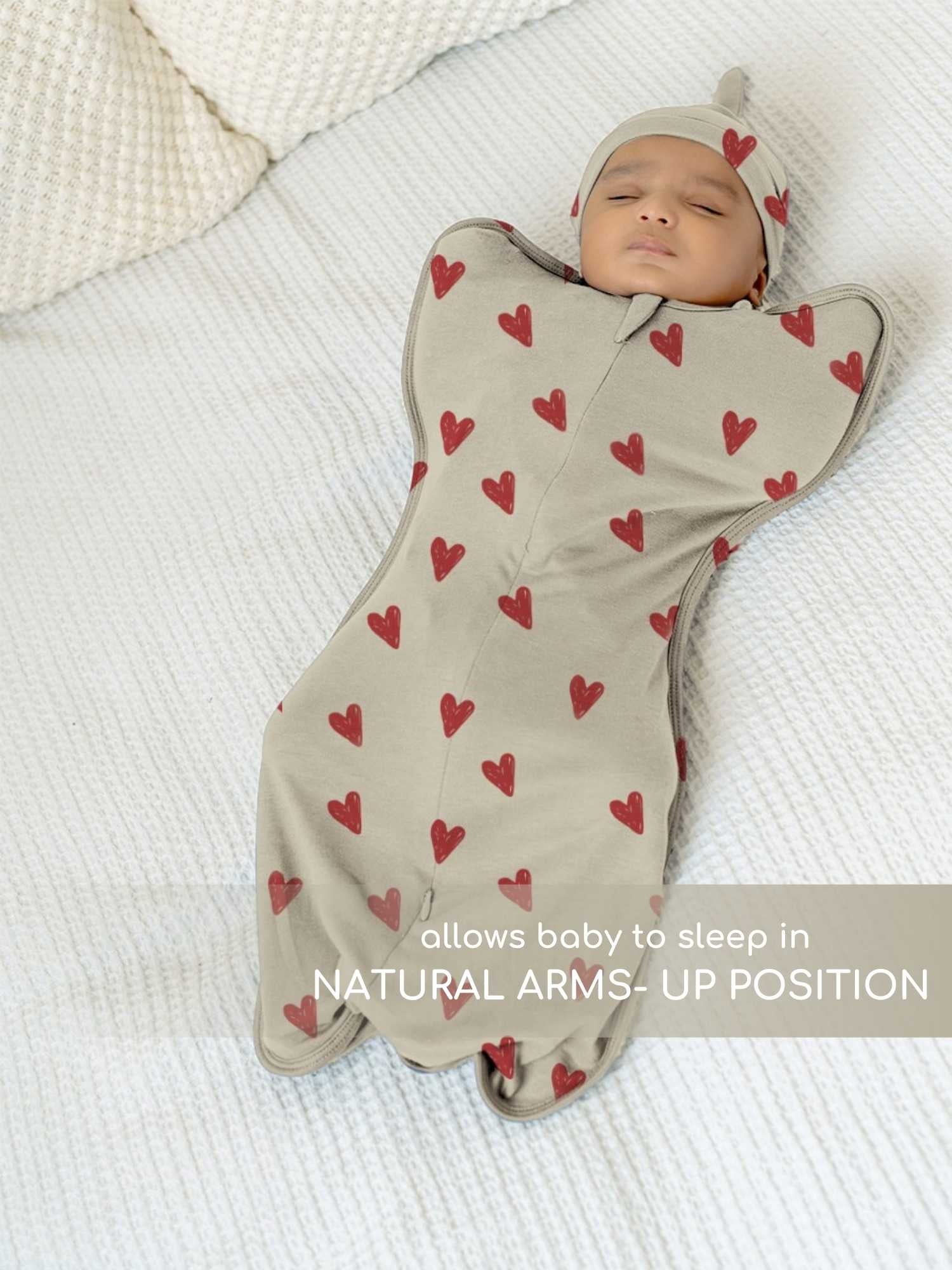 bamboo hands up swaddle pod for baby - prints