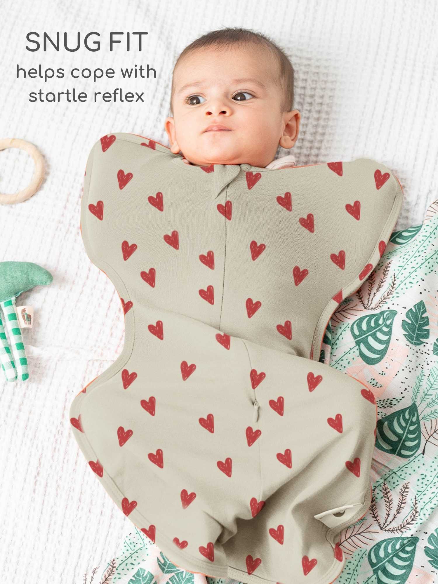 bamboo hands up swaddle pod for baby - prints