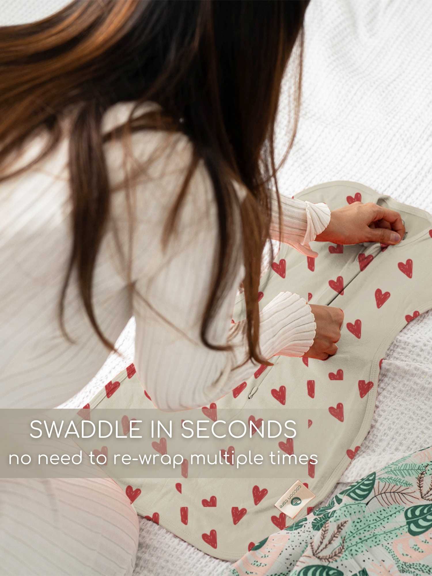 bamboo hands up swaddle pod for baby - prints