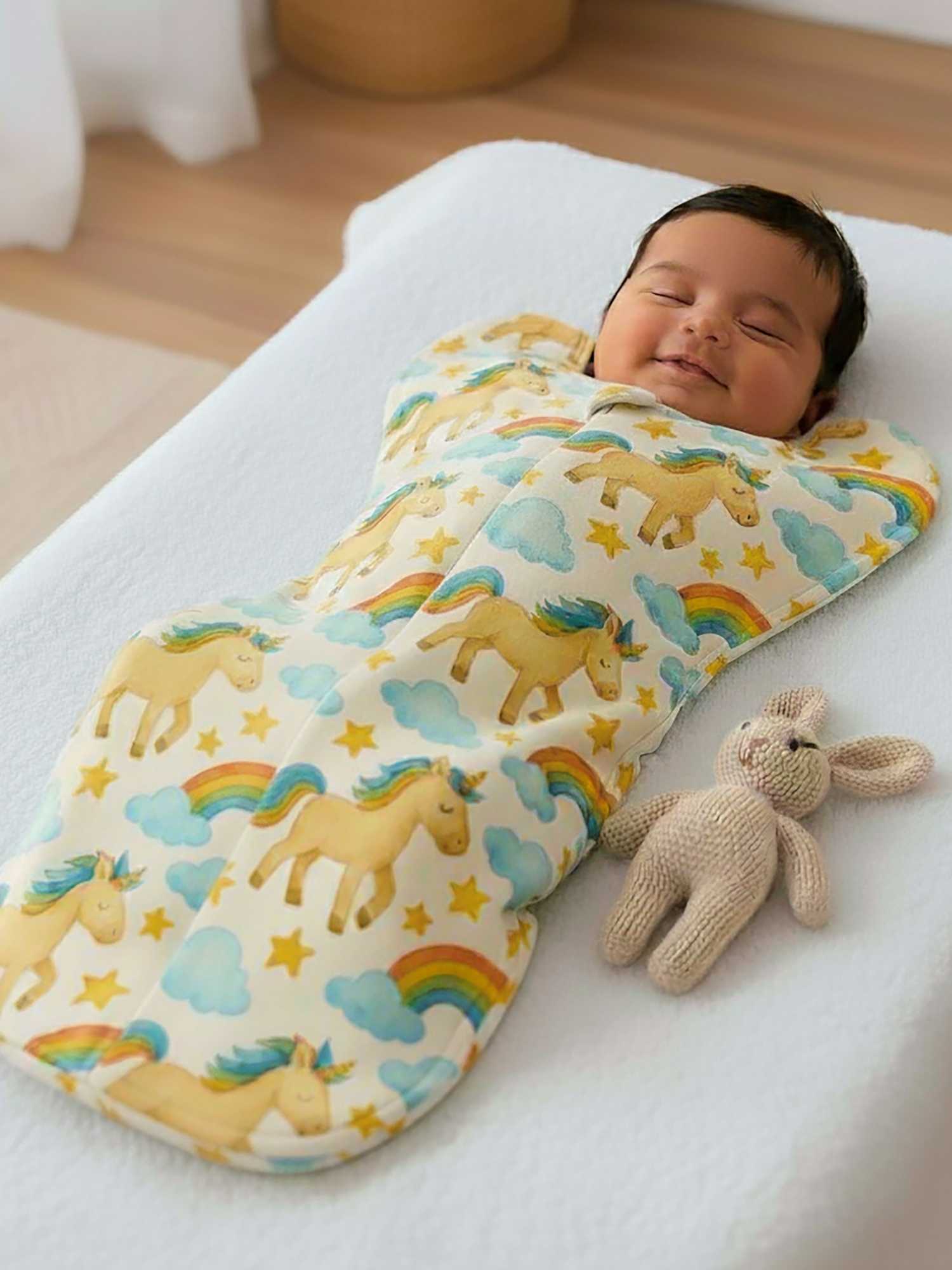 bamboo hands up swaddle pod for baby - prints
