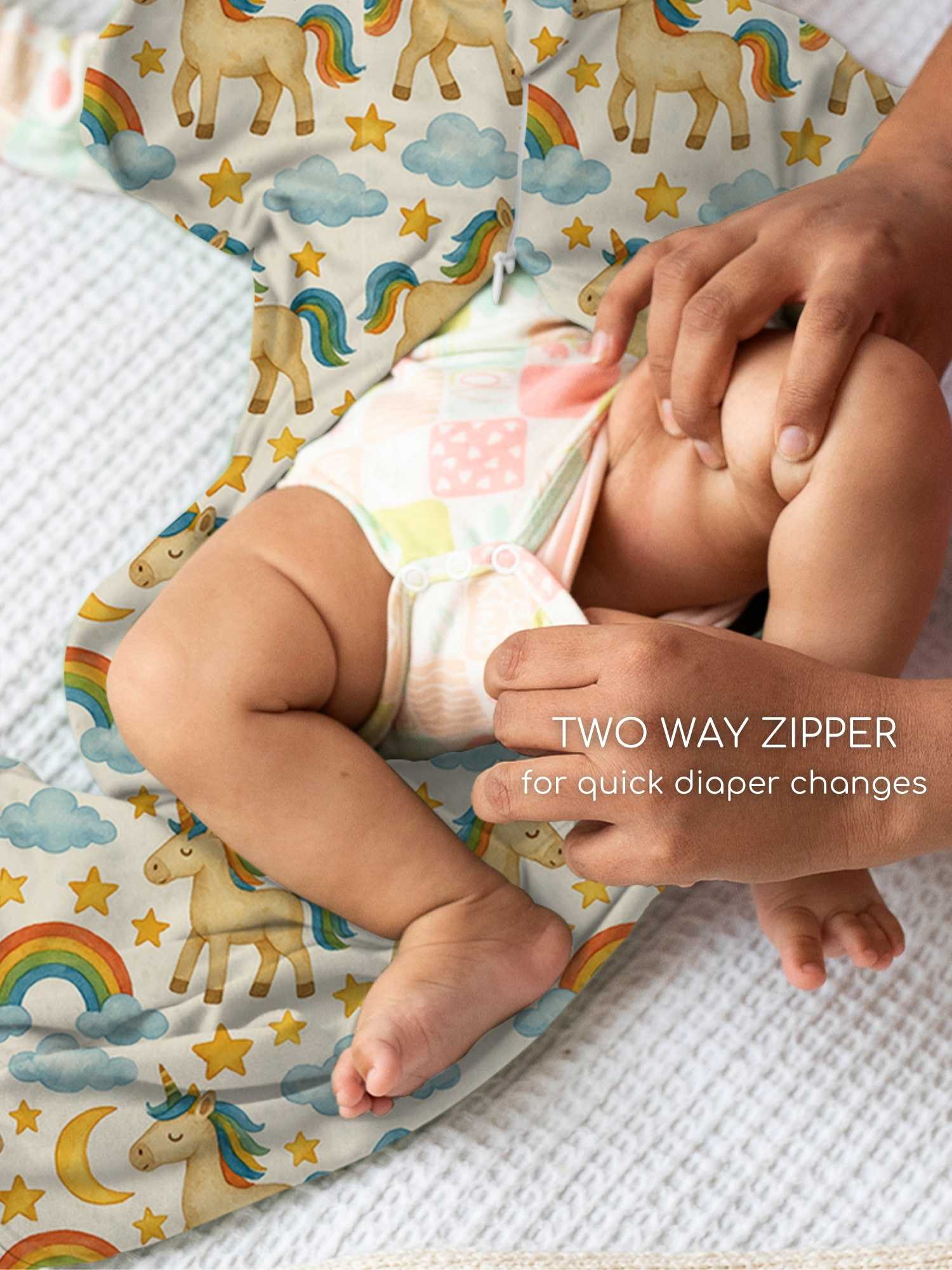 bamboo hands up swaddle pod for baby - prints