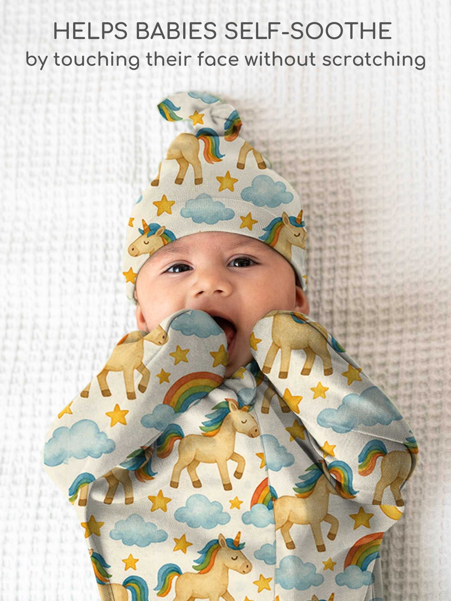 bamboo hands up swaddle pod for baby - prints