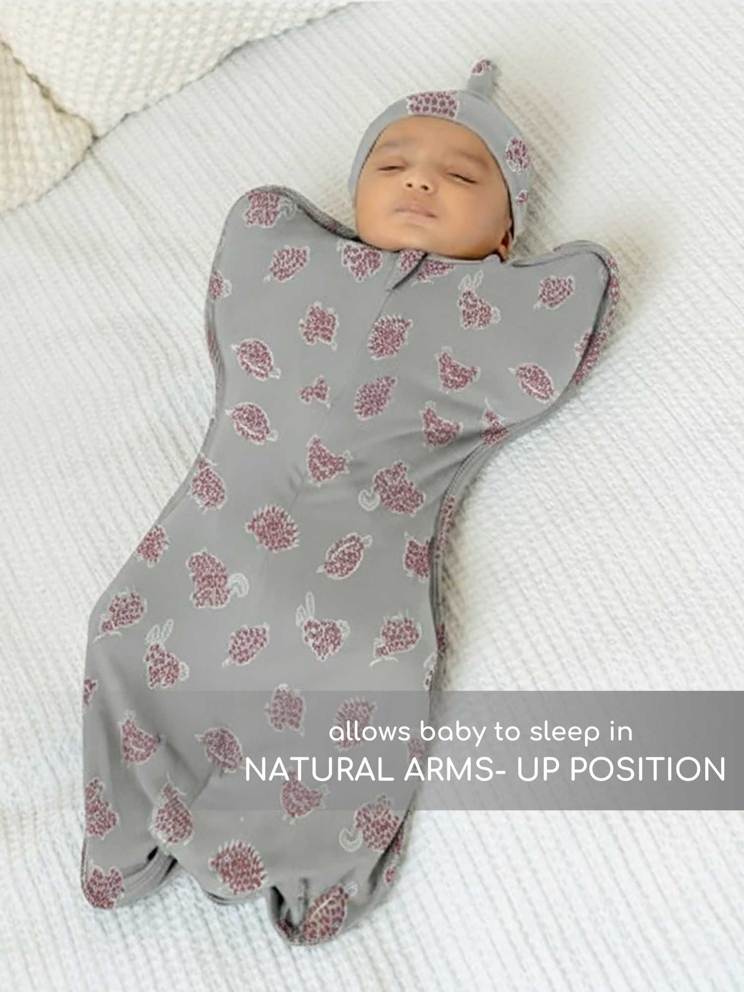 bamboo hands up swaddle pod for baby