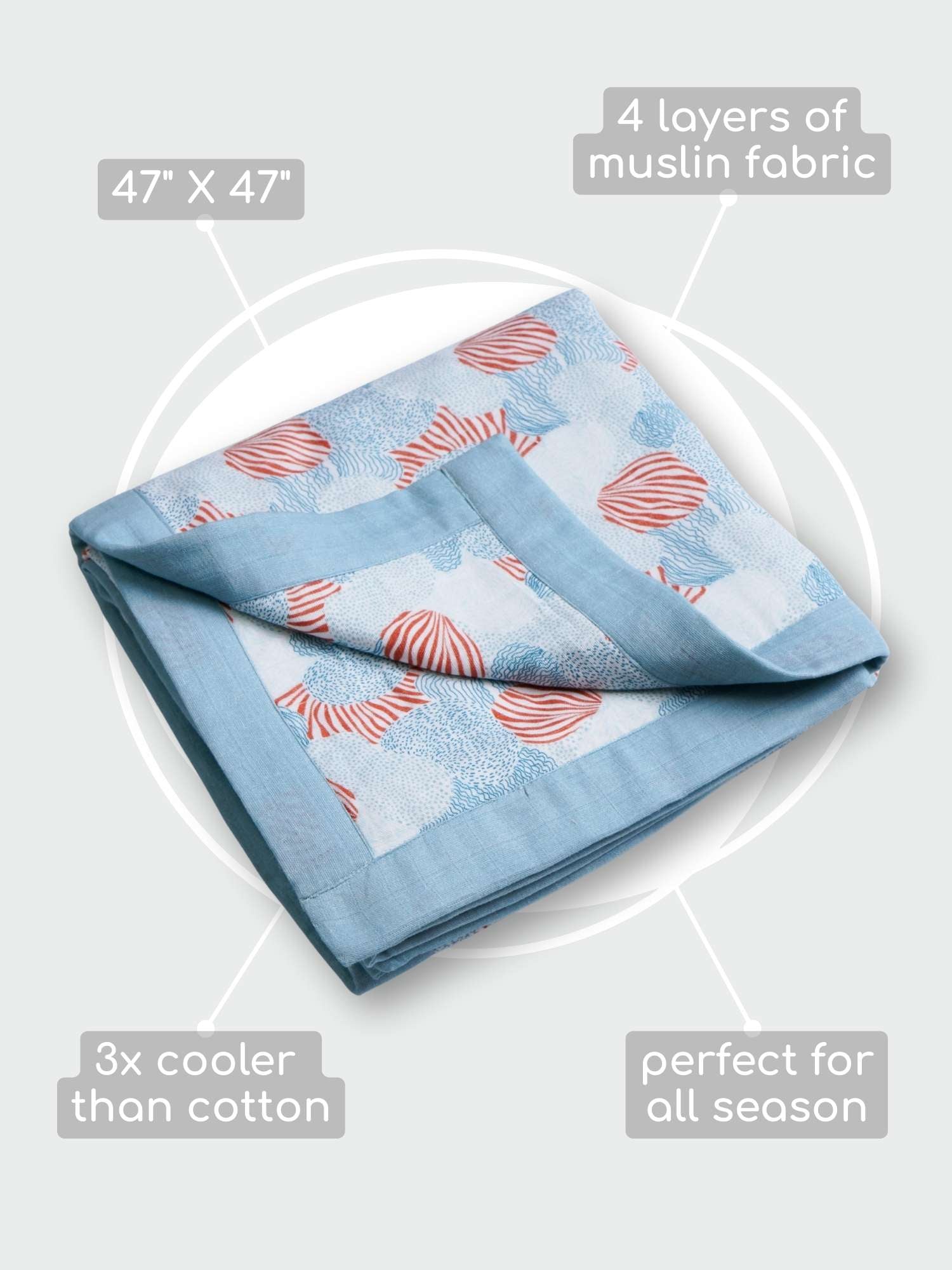Bamboo Muslin Double Sided Baby Blanket