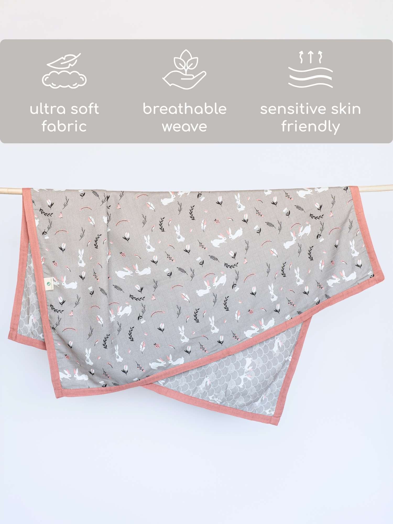 Bamboo Muslin Double Sided Baby Blanket