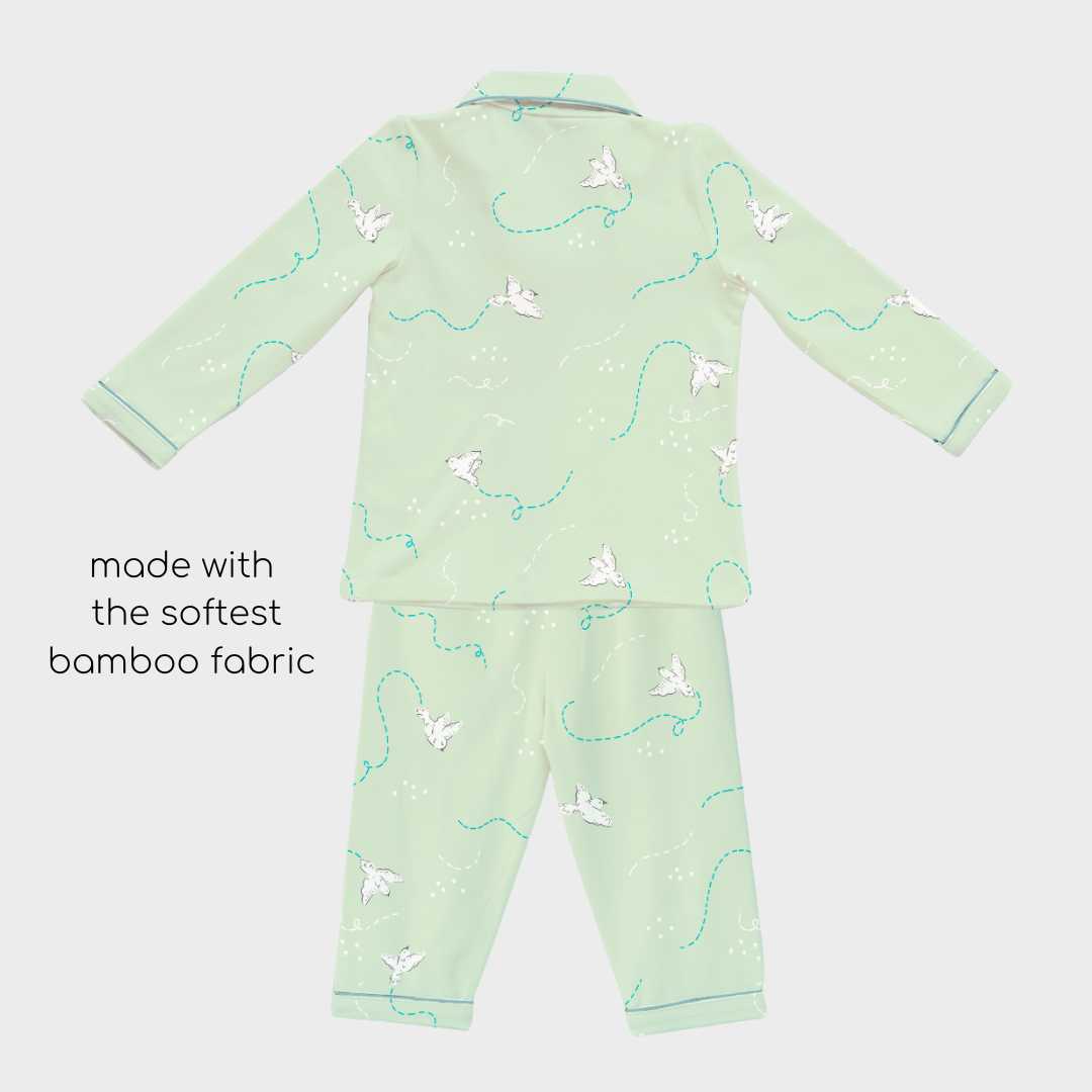 Bamboo_nightwear_set_for_baby_and_toddler_in_mint_green_color_3