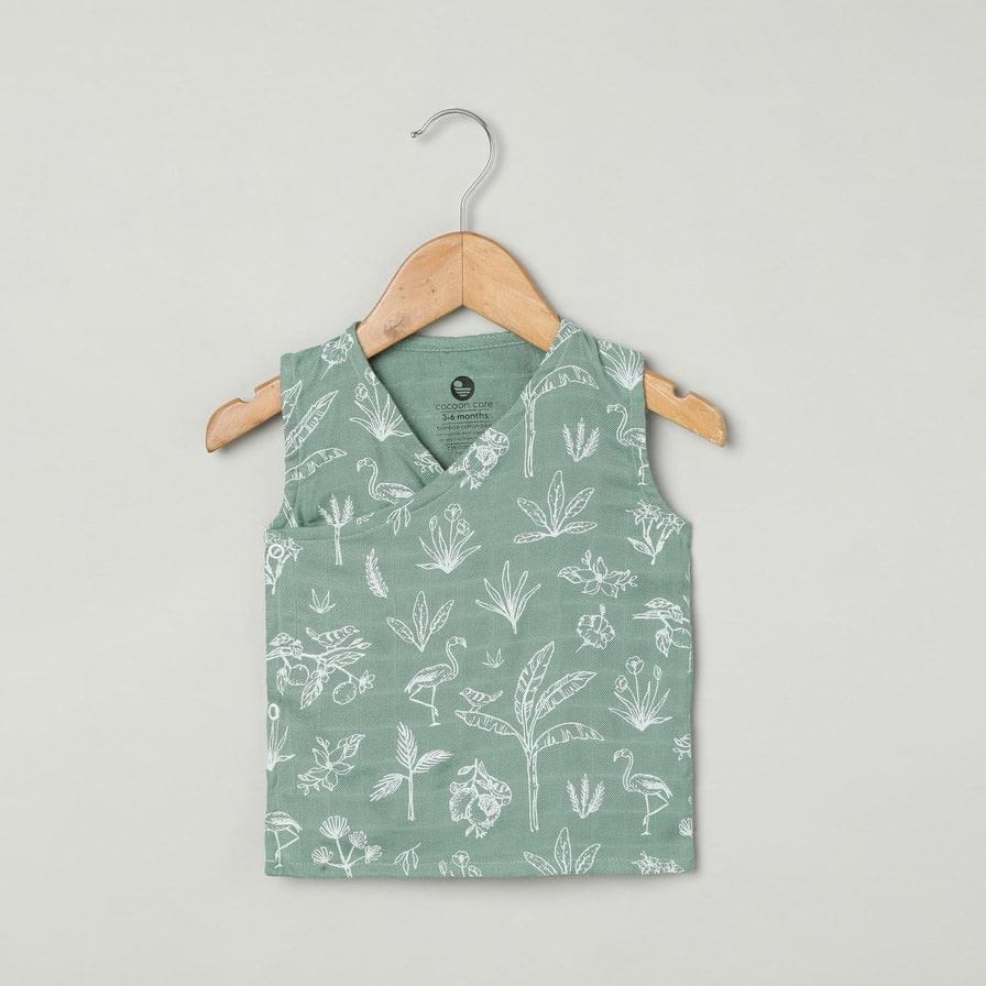 bamboo muslin kimono vest