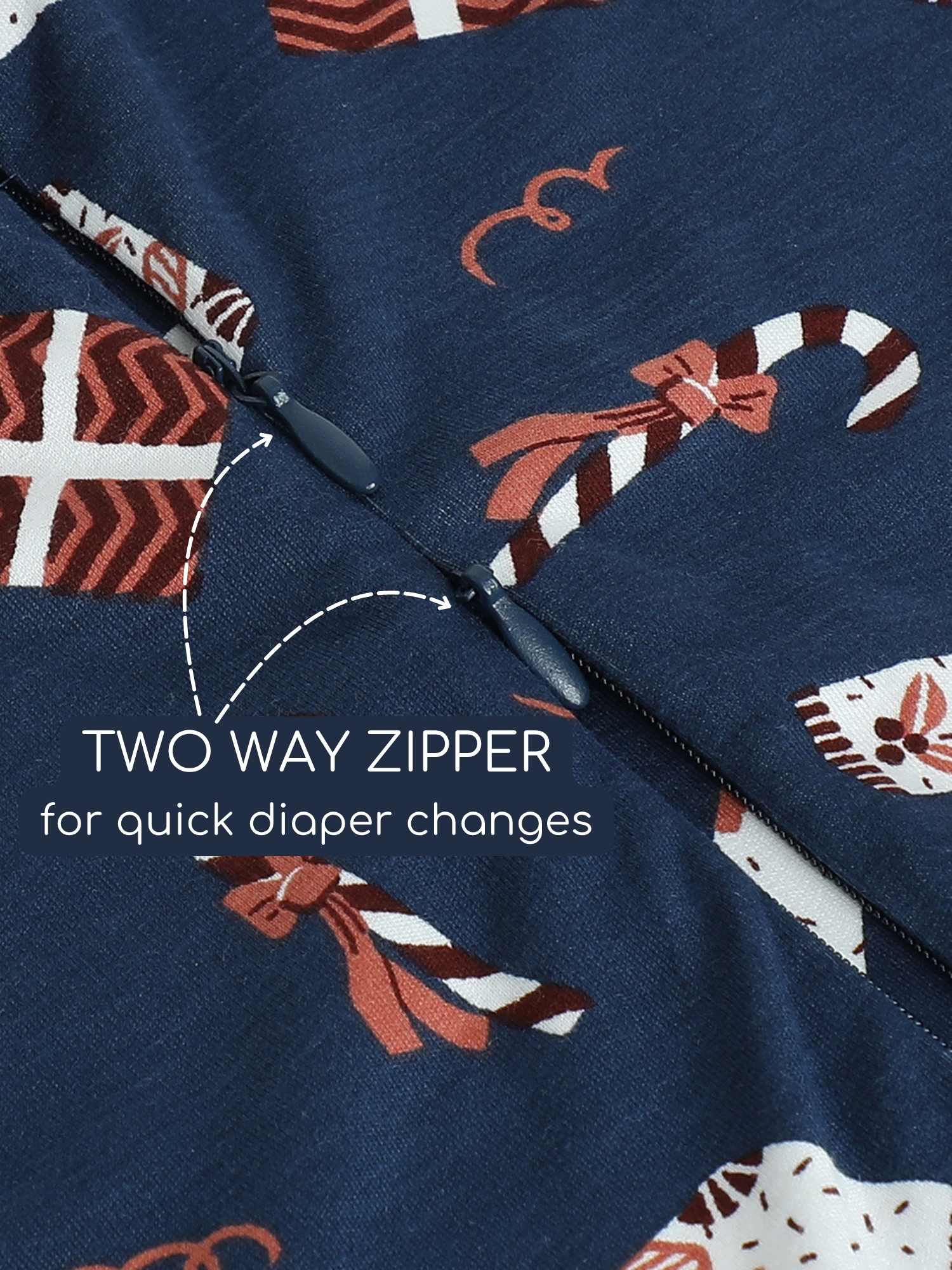 bamboo hands up swaddle pod for baby - christmas collection