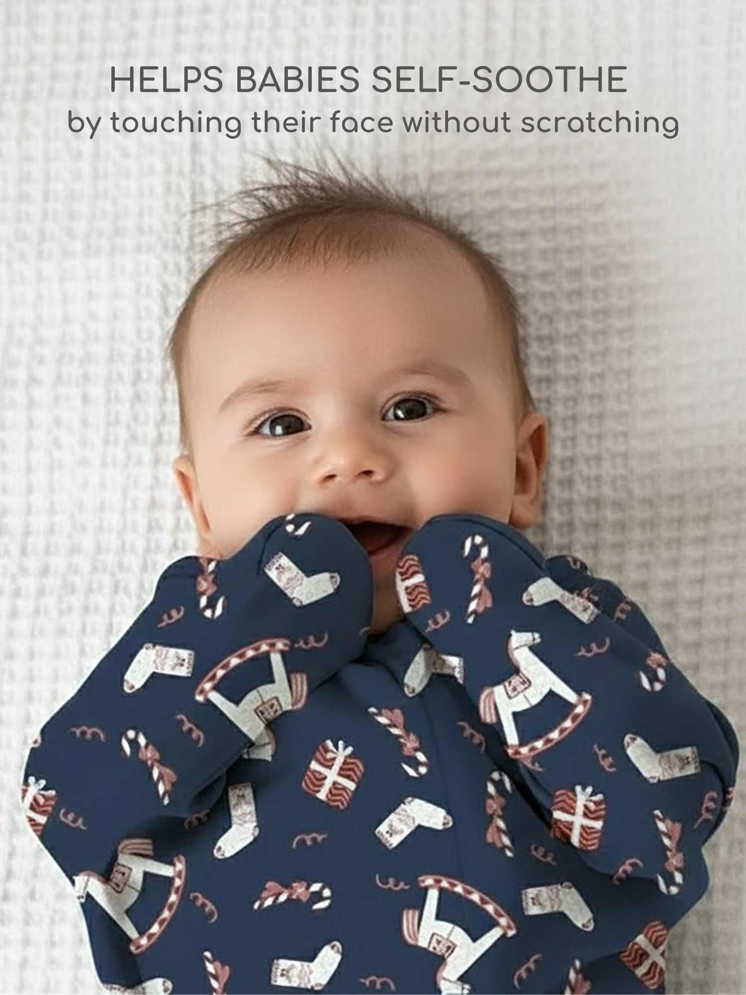 bamboo hands up swaddle pod for baby - christmas collection