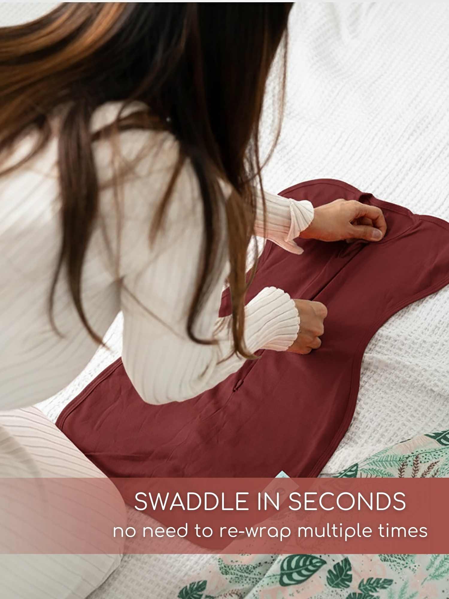 bamboo hands up swaddle pod for baby - christmas collection