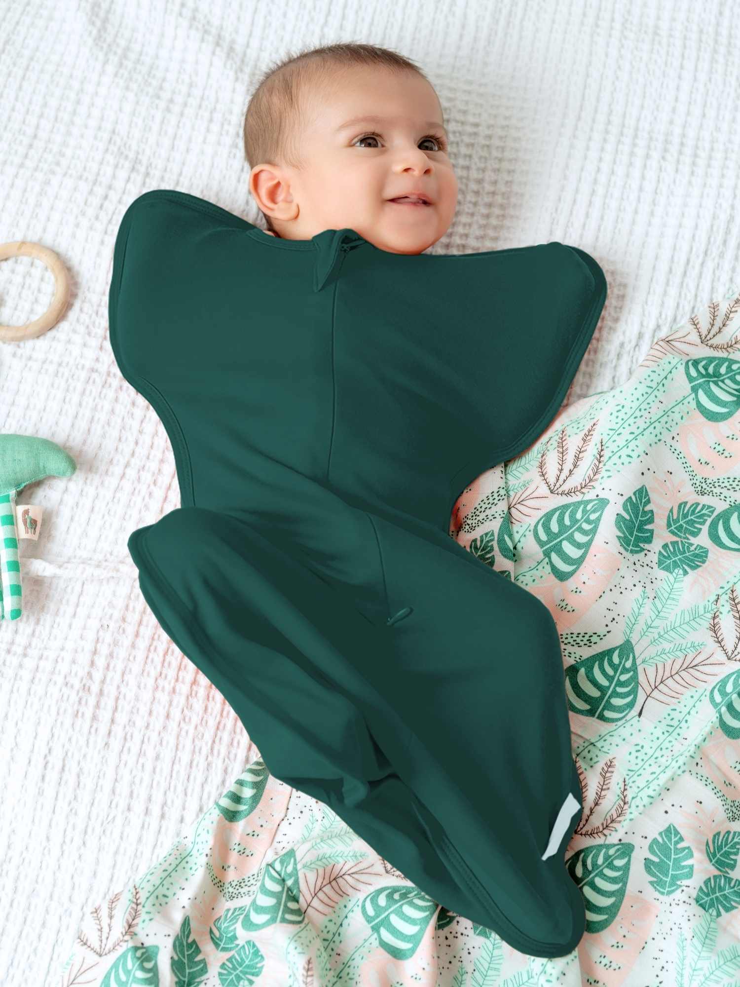 bamboo hands up swaddle pod for baby - christmas collection