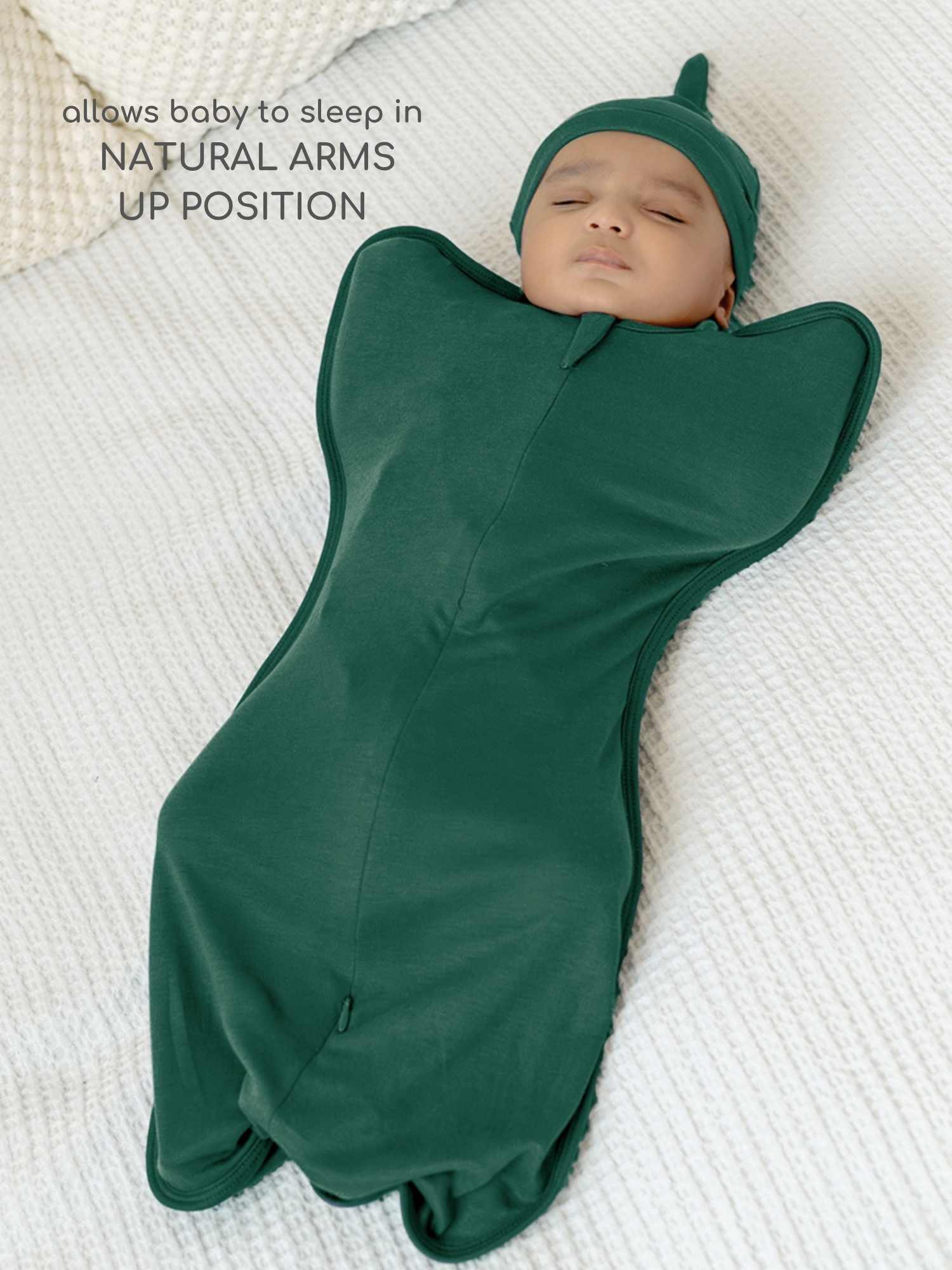 bamboo hands up swaddle pod for baby - christmas collection