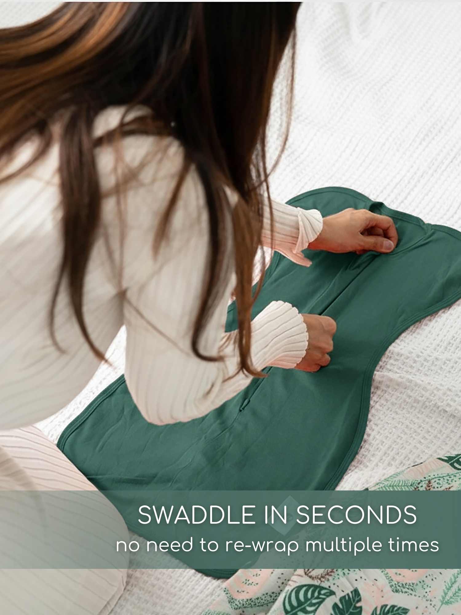 bamboo hands up swaddle pod for baby - christmas collection
