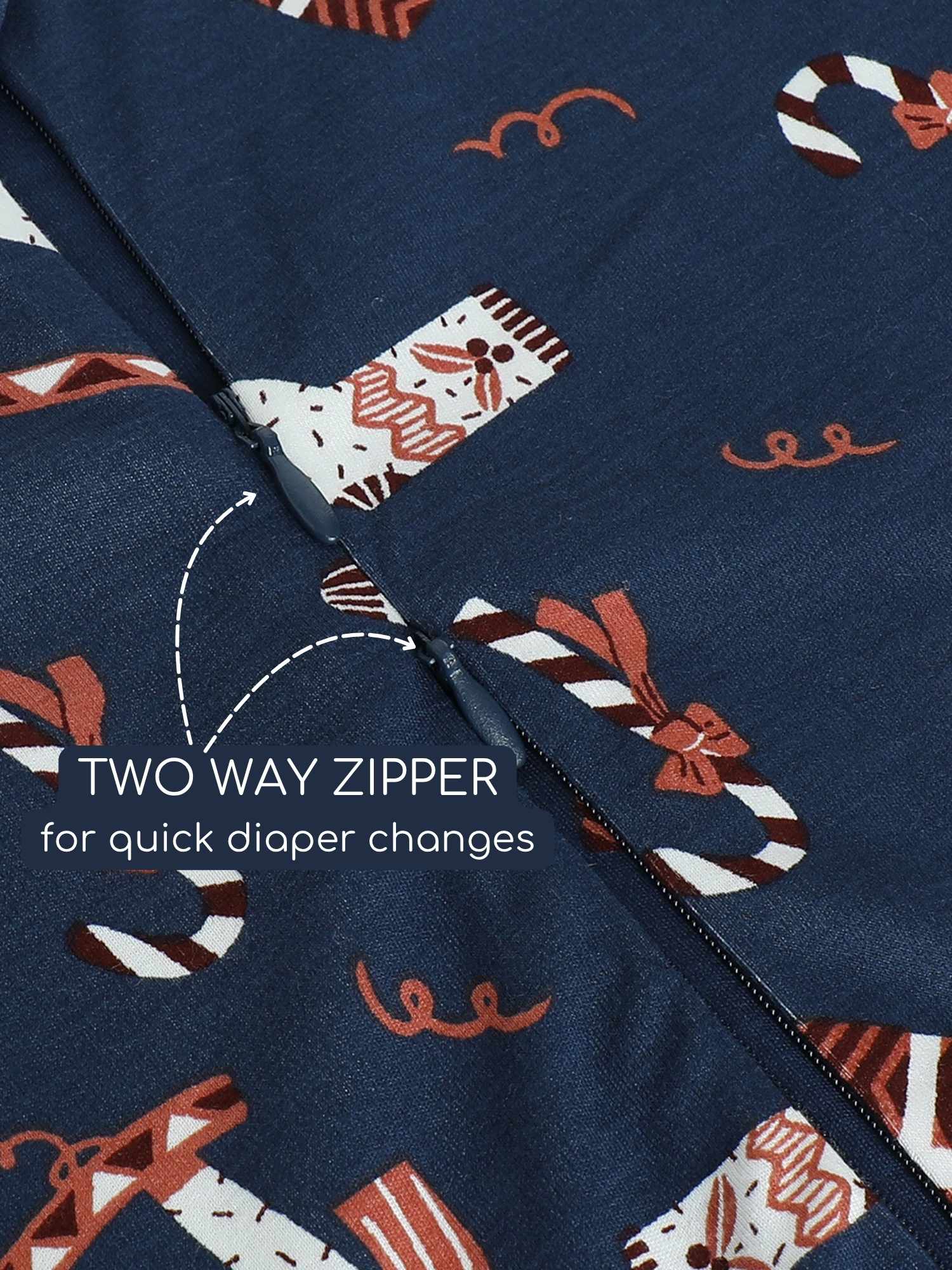 bamboo sleeping bag with foot opening - christmas collection