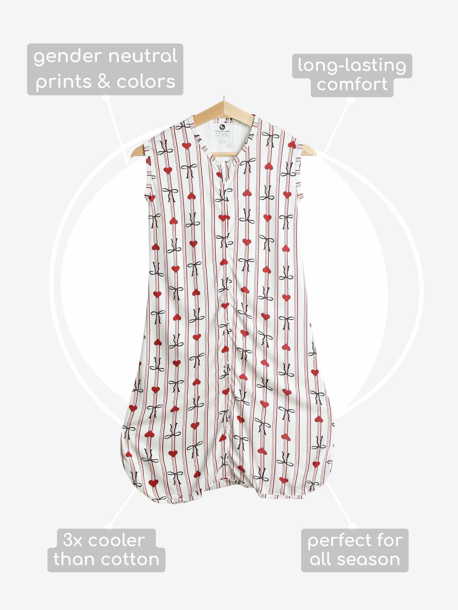 bamboo sleeping bag with foot opening - christmas collection