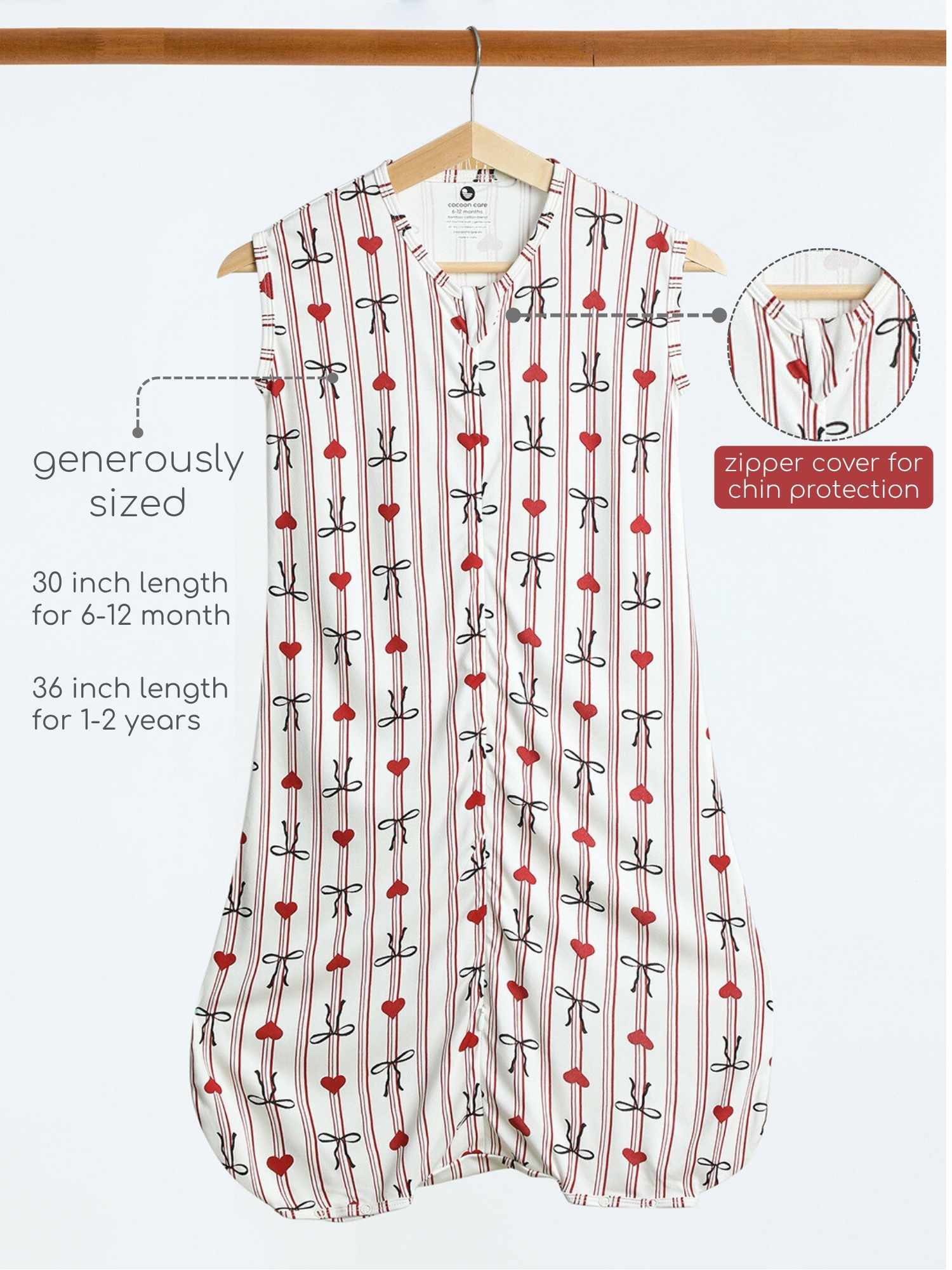 bamboo sleeping bag with foot opening - christmas collection