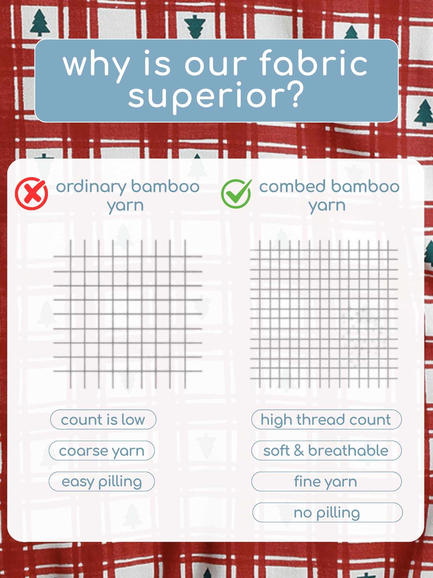 bamboo sleeping bag with foot opening - christmas collection