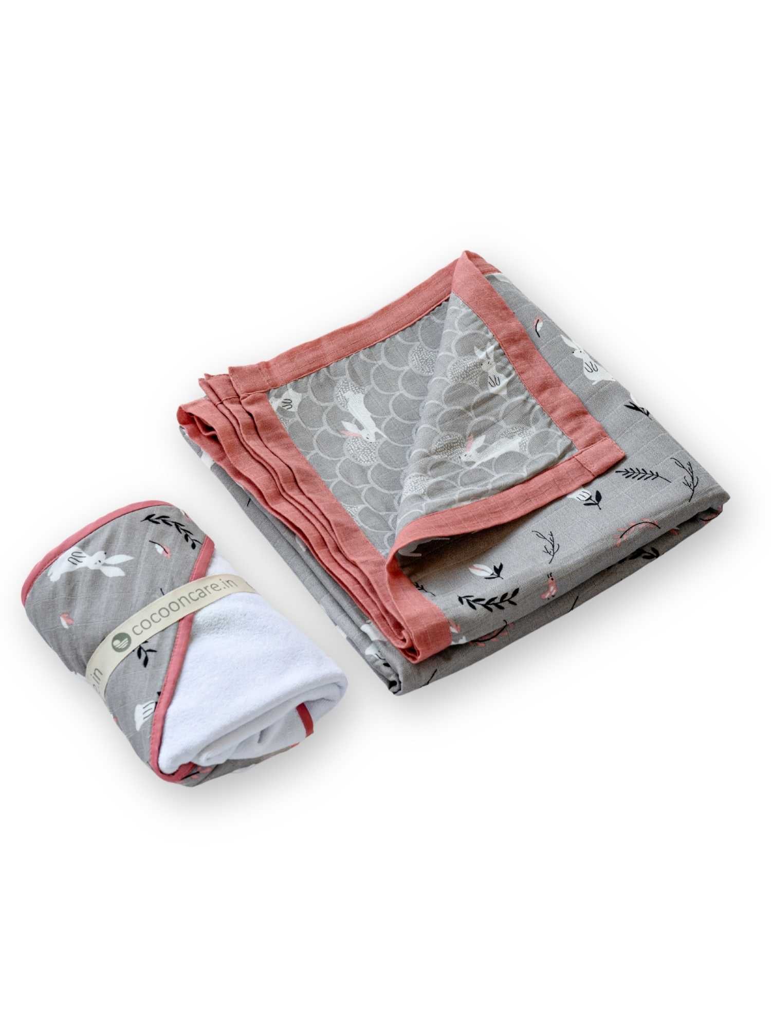 bamboo blanket & hooded towel set