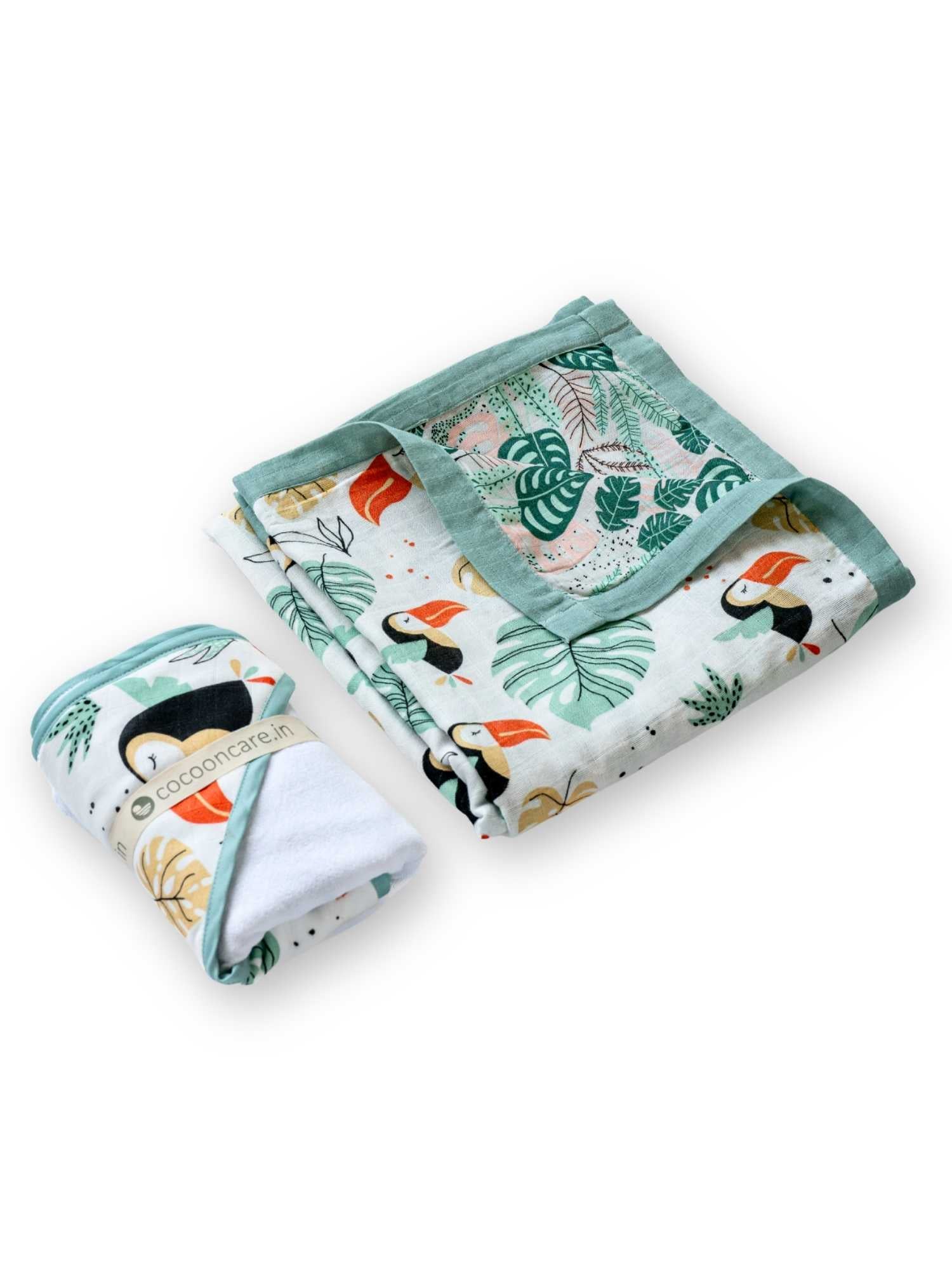 bamboo blanket & hooded towel set