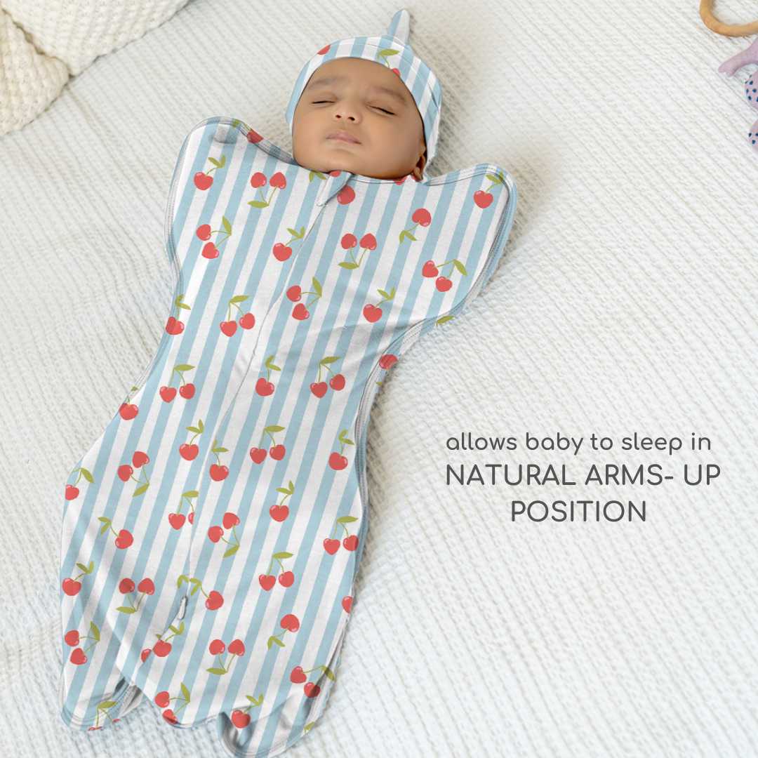 bamboo hands up swaddle pod for baby - prints