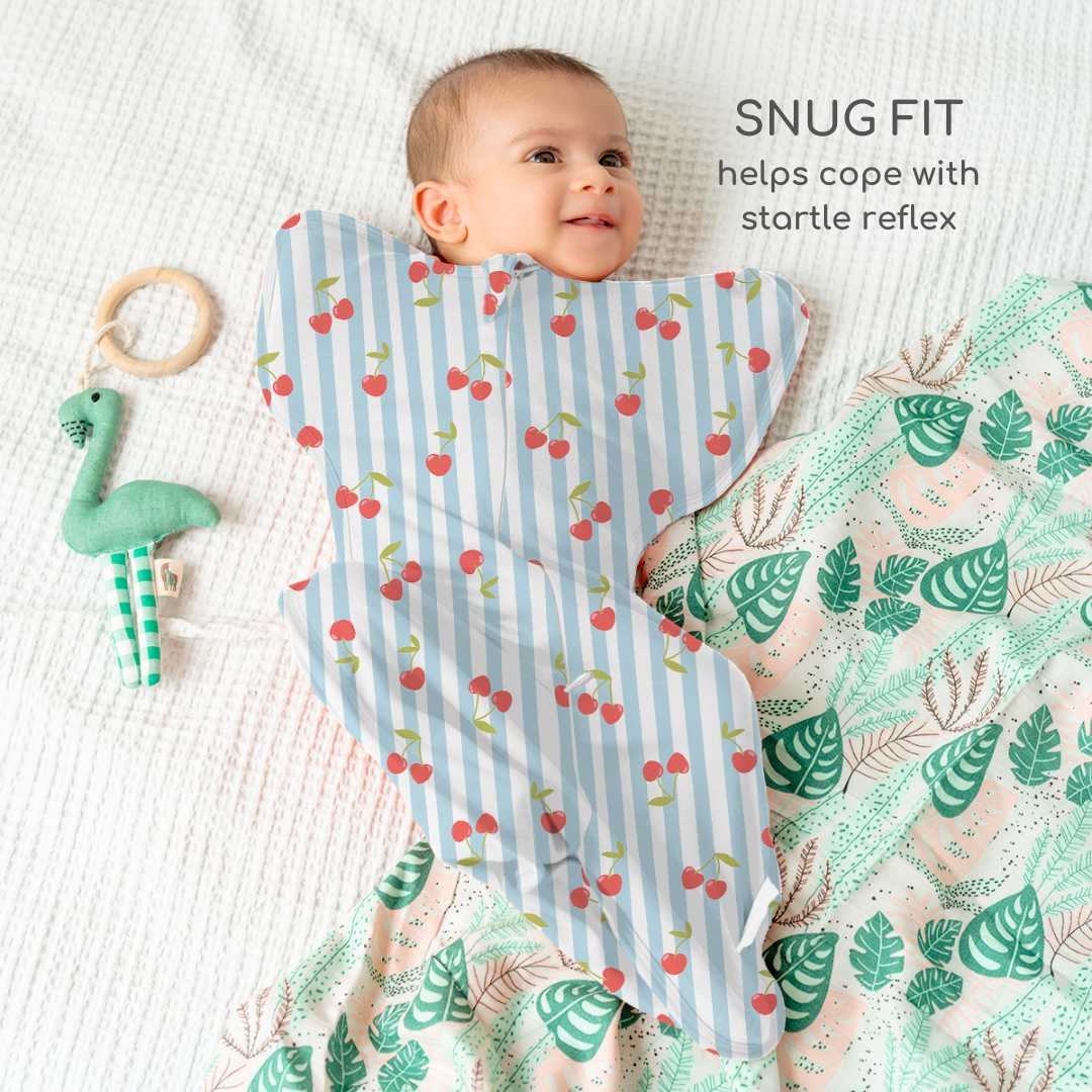 bamboo hands up swaddle pod for baby - prints