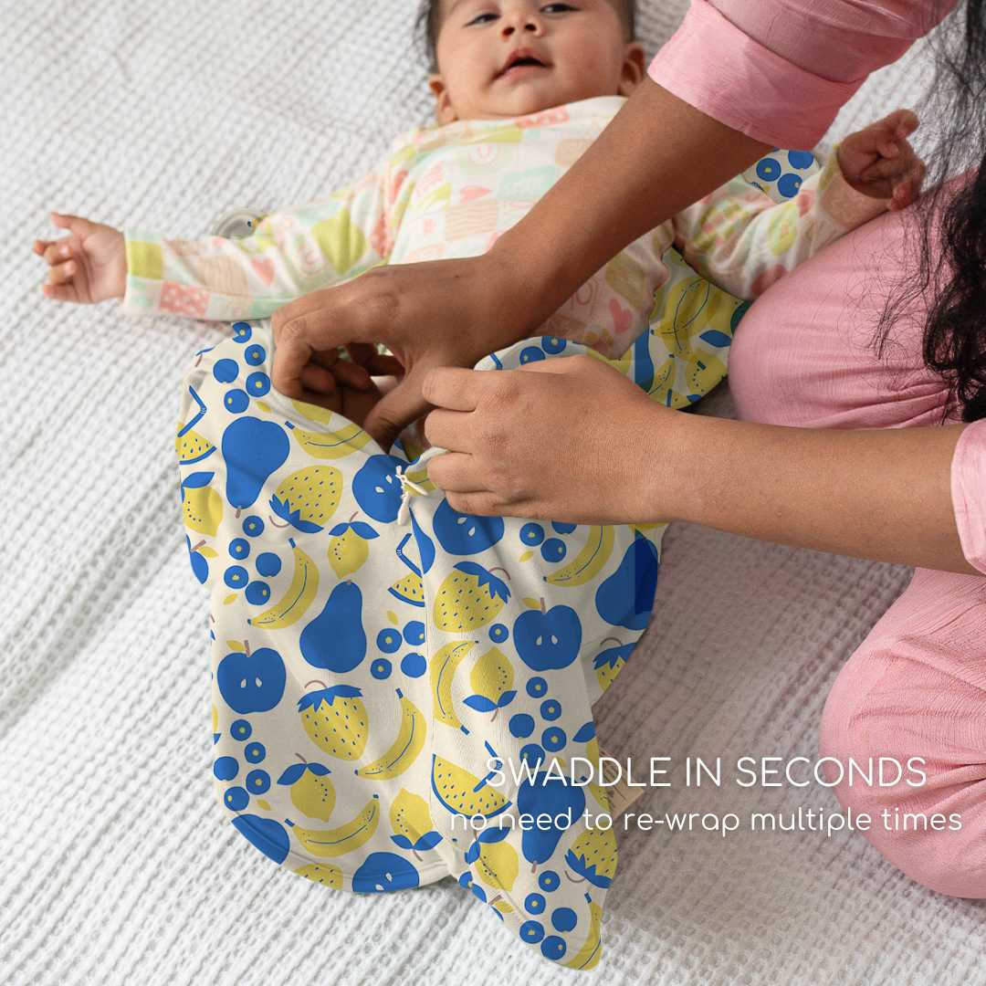 bamboo hands up swaddle pod for baby - prints