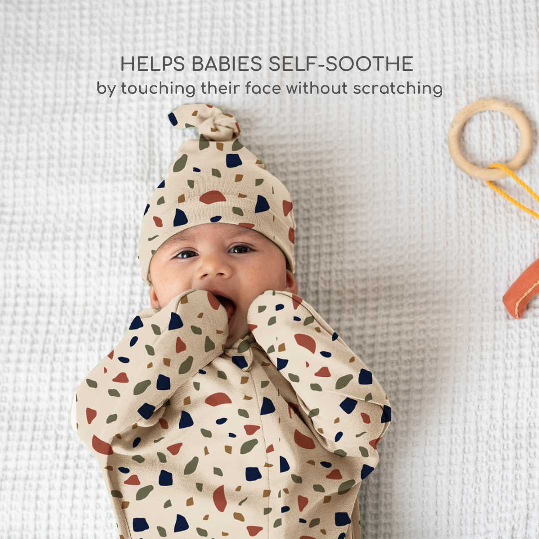 bamboo hands up swaddle pod for baby - prints