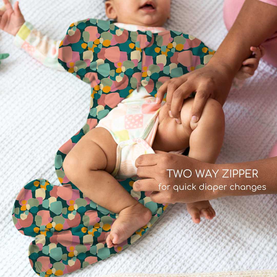 bamboo hands up swaddle pod for baby - prints