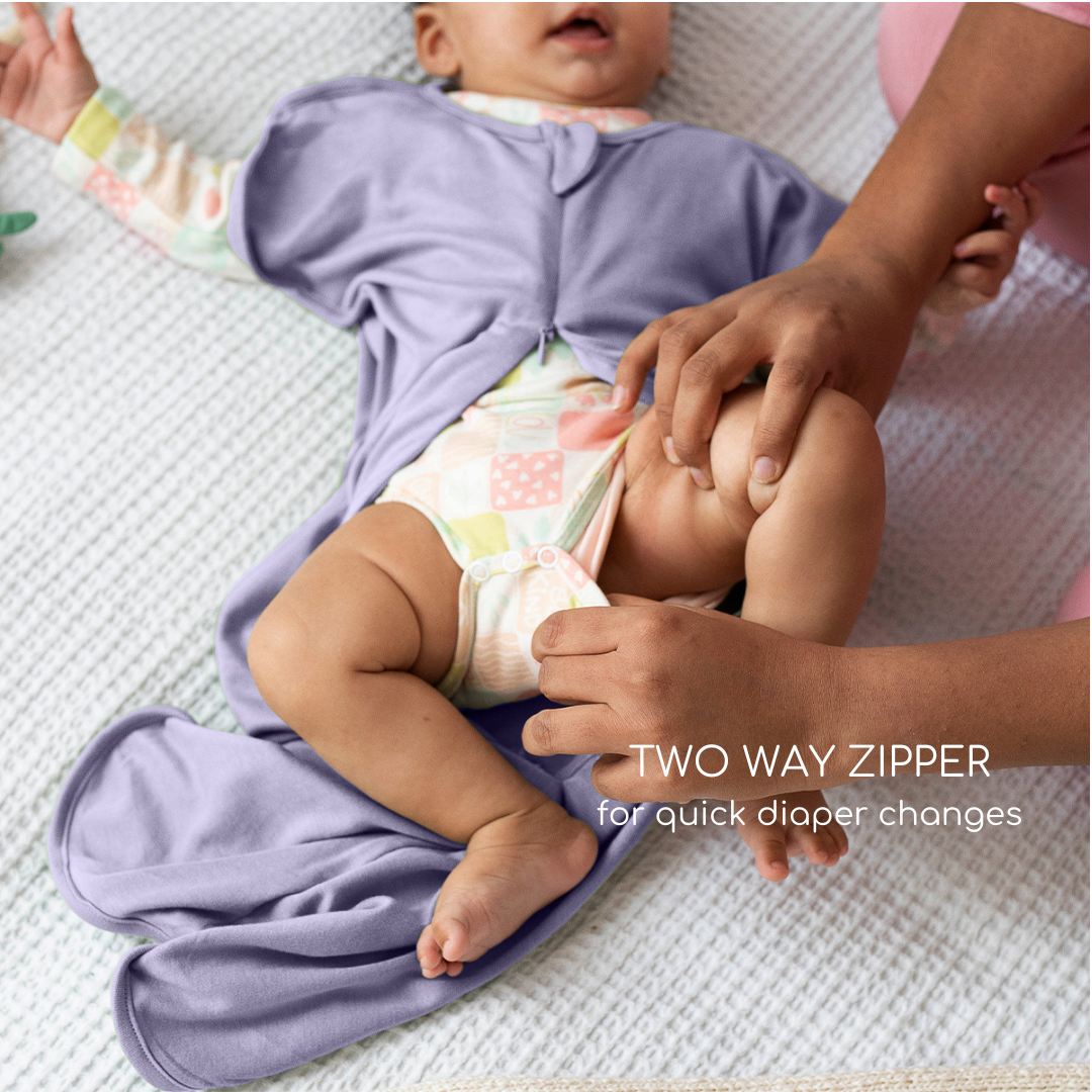 bamboo hands up swaddle pod for baby - solid colours