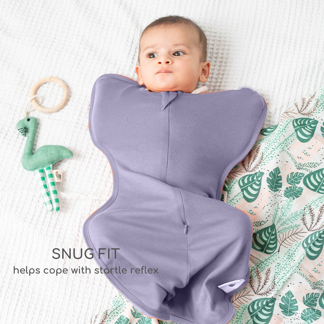bamboo hands up swaddle pod for baby - solid colours