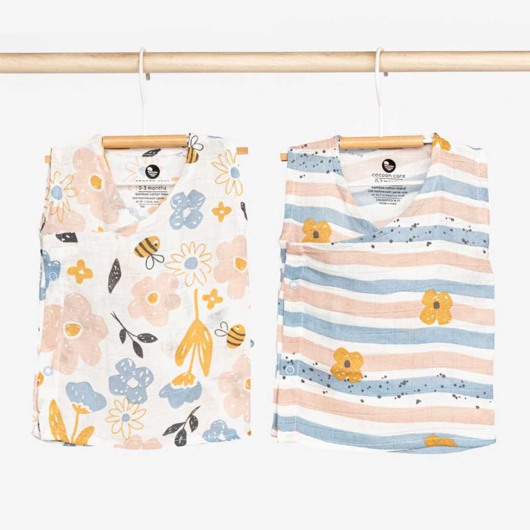 bamboo muslin kimono vest pack of 2