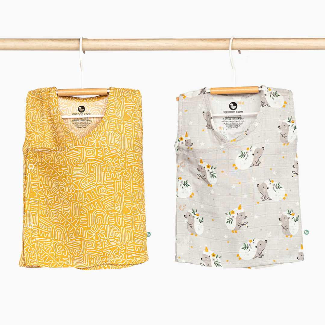 bamboo muslin kimono vest pack of 2