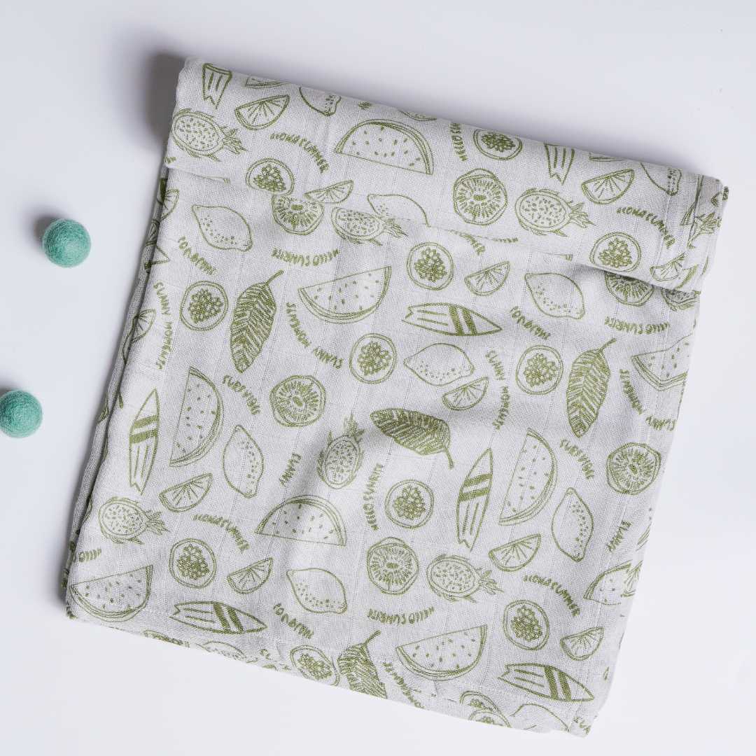 bamboo muslin swaddle - enchanted garden