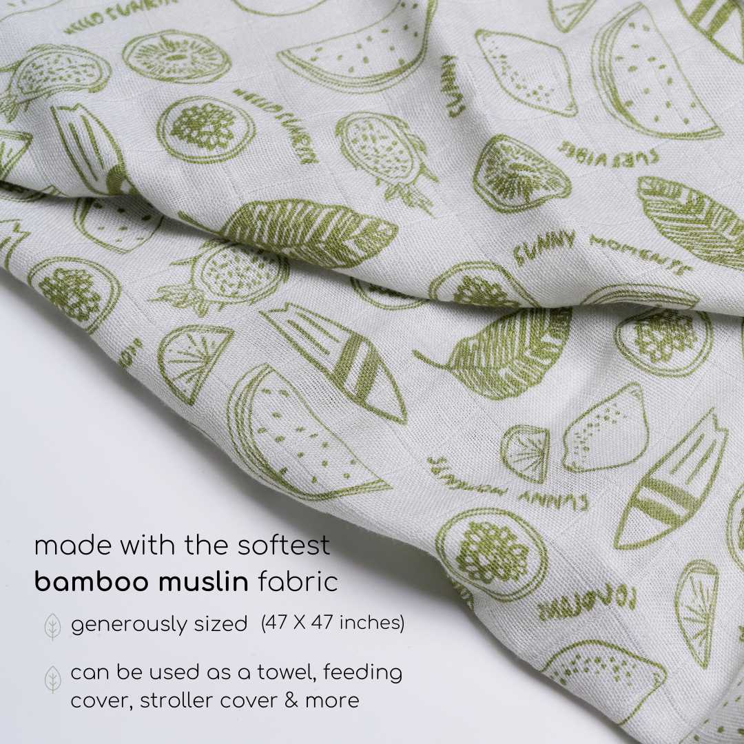 bamboo muslin swaddle - enchanted garden