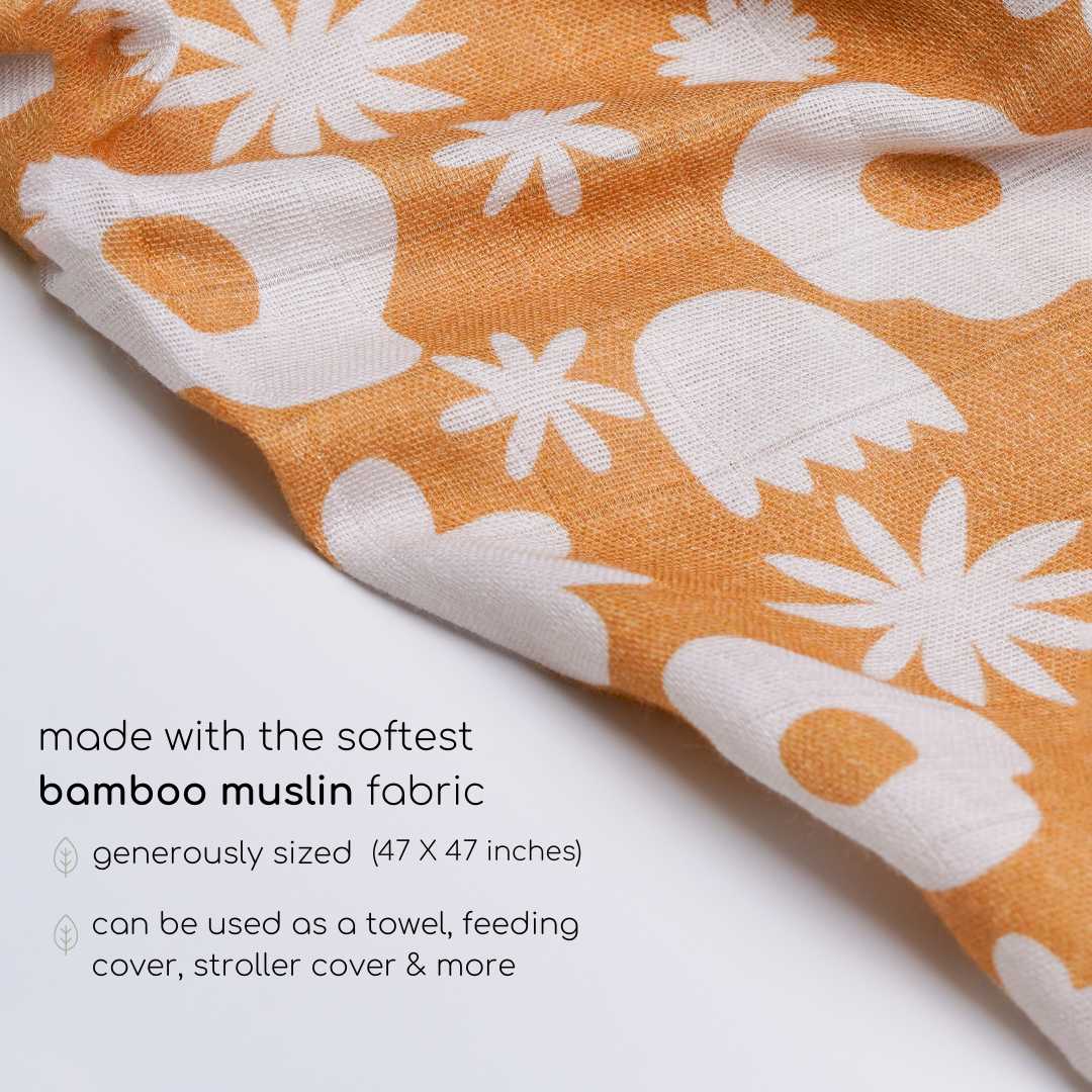 bamboo muslin swaddle - enchanted garden