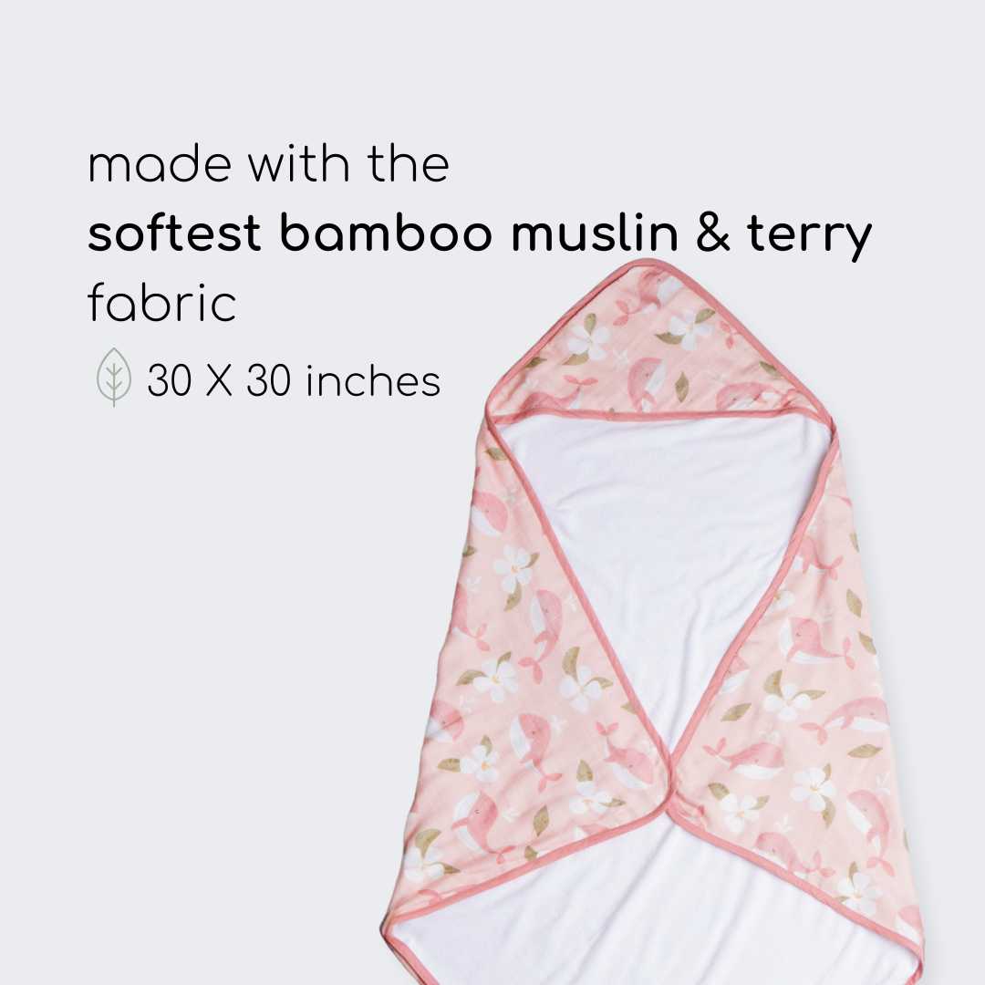bamboo muslin + terry hooded towel - into the wild