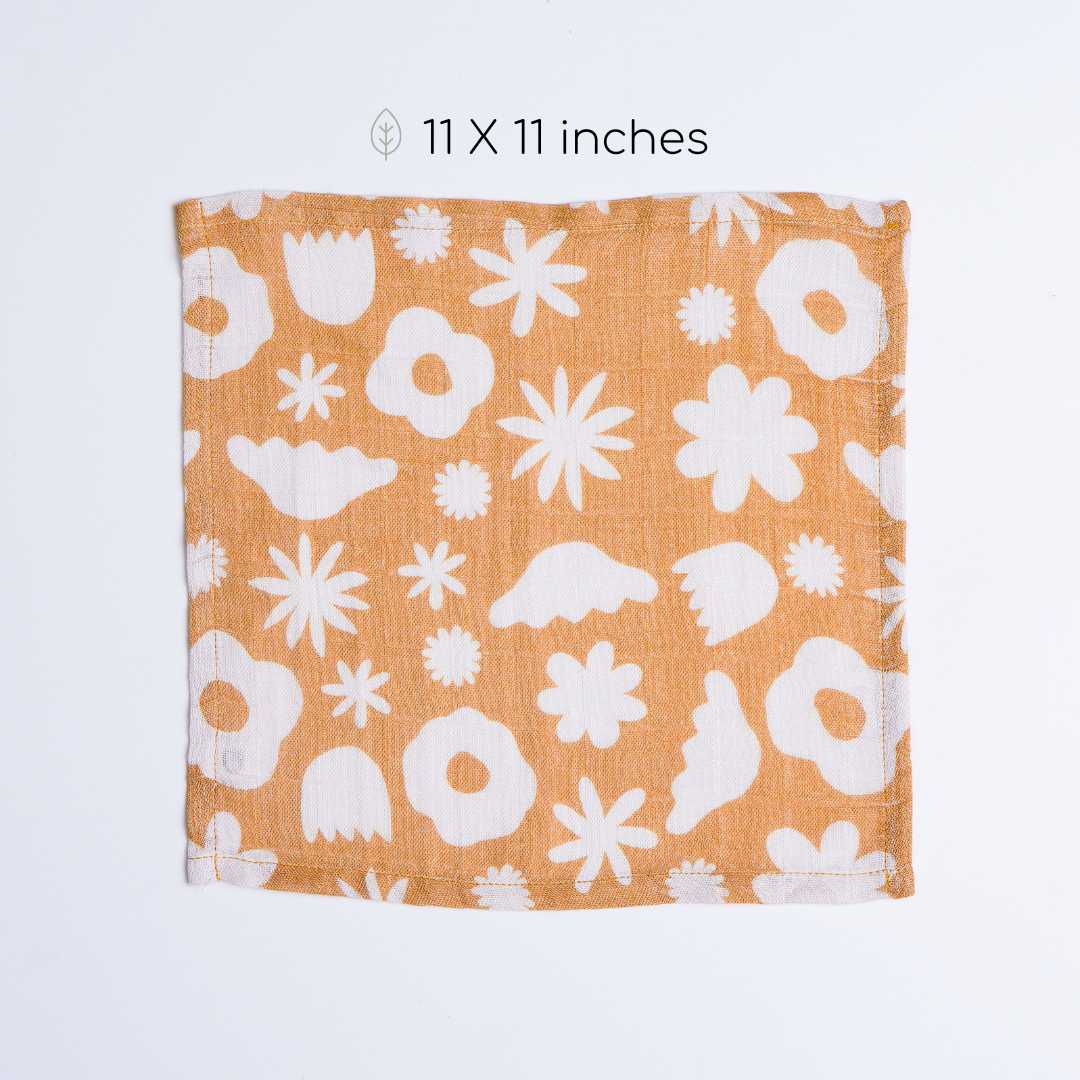 bamboo muslin wash cloth - enchanted garden
