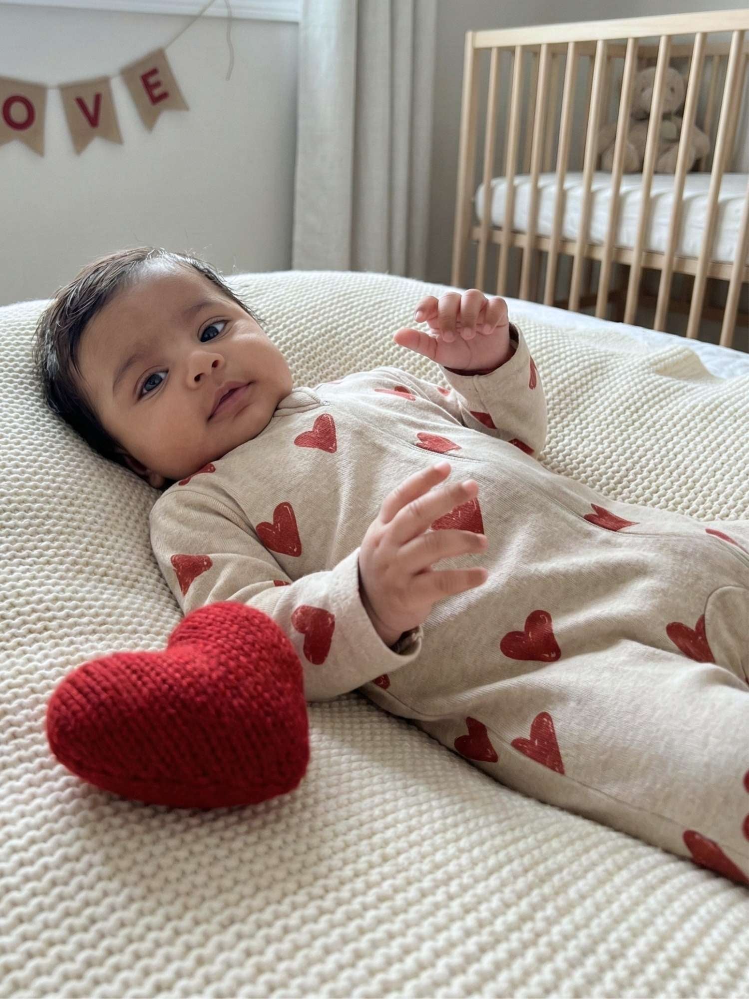 bamboo footed sleepsuit - valentine edit