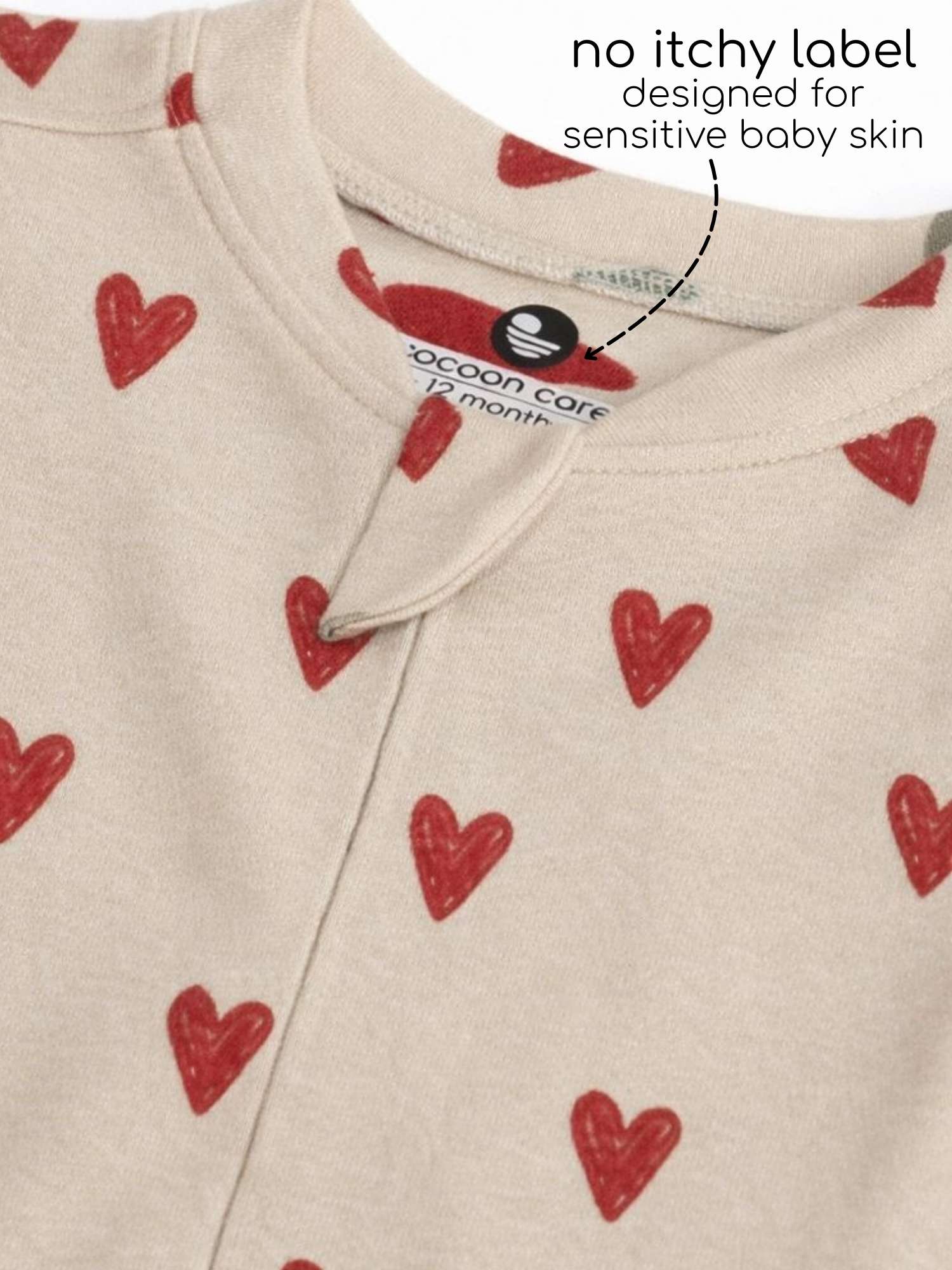 bamboo footed sleepsuit - valentine edit